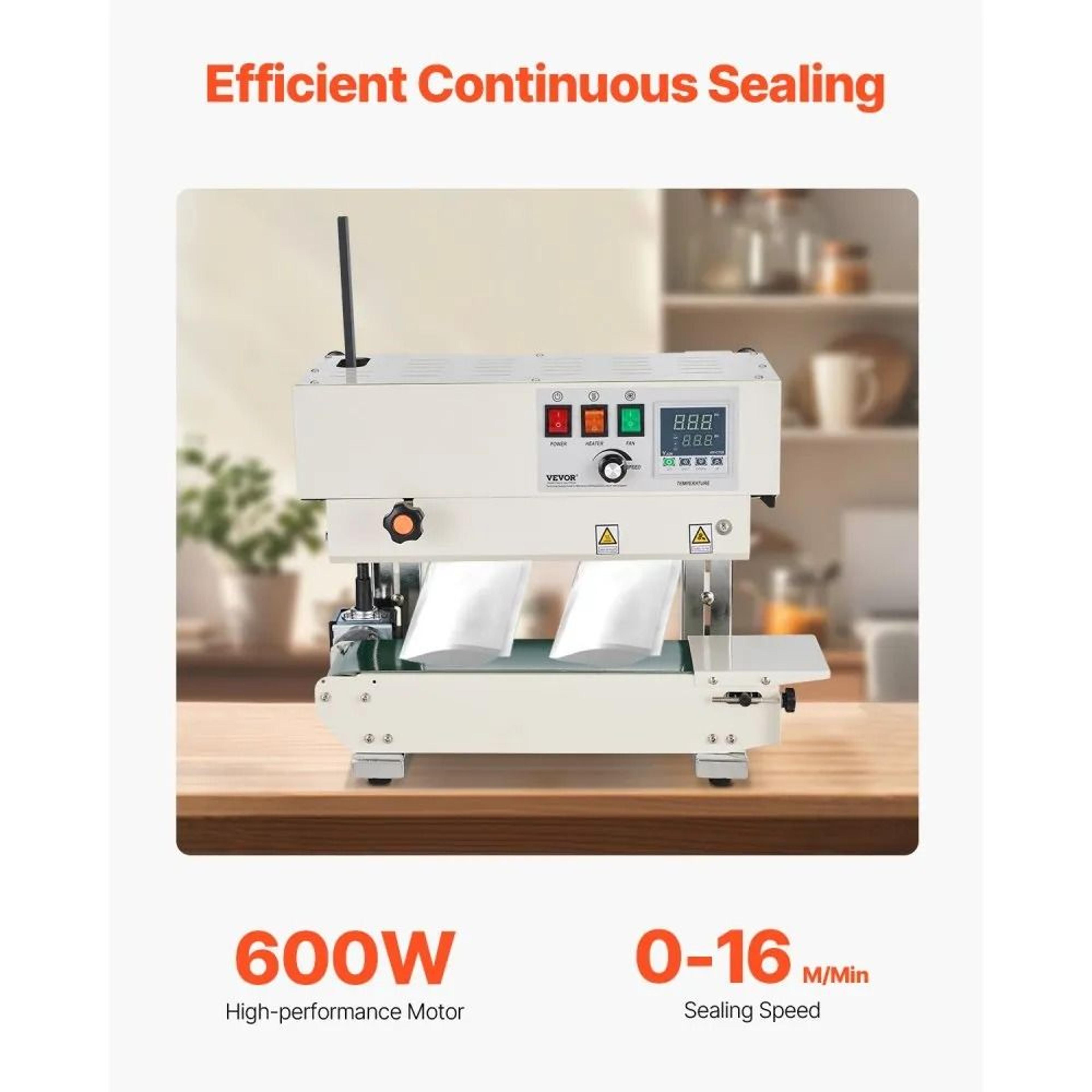 Commercial Continuous Band Sealer With Digital Temperature Control And Adjustable Seal Width 2