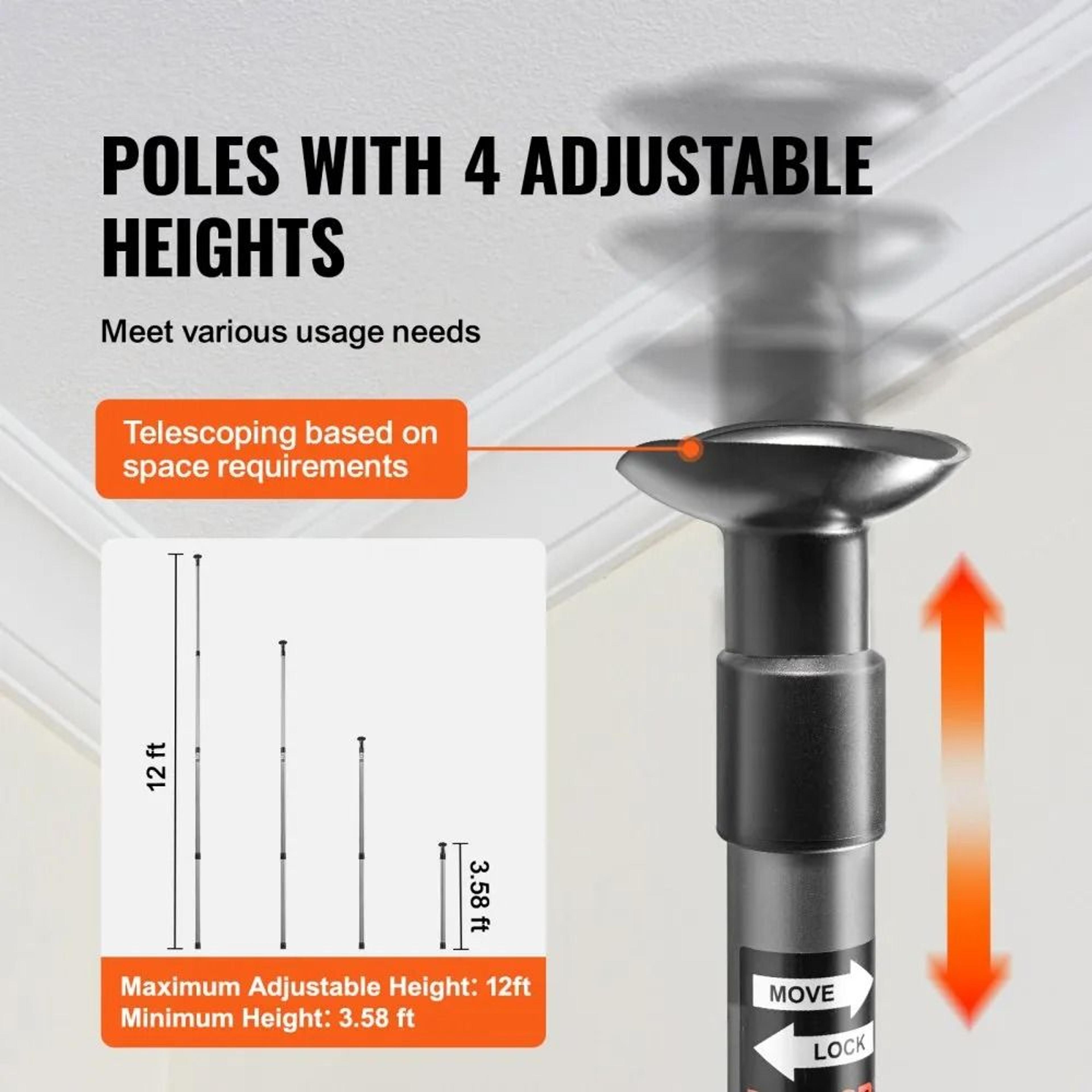 Dust Barrier Pole System With 12 Ft Telescoping Poles And Plastic Sheet 3
