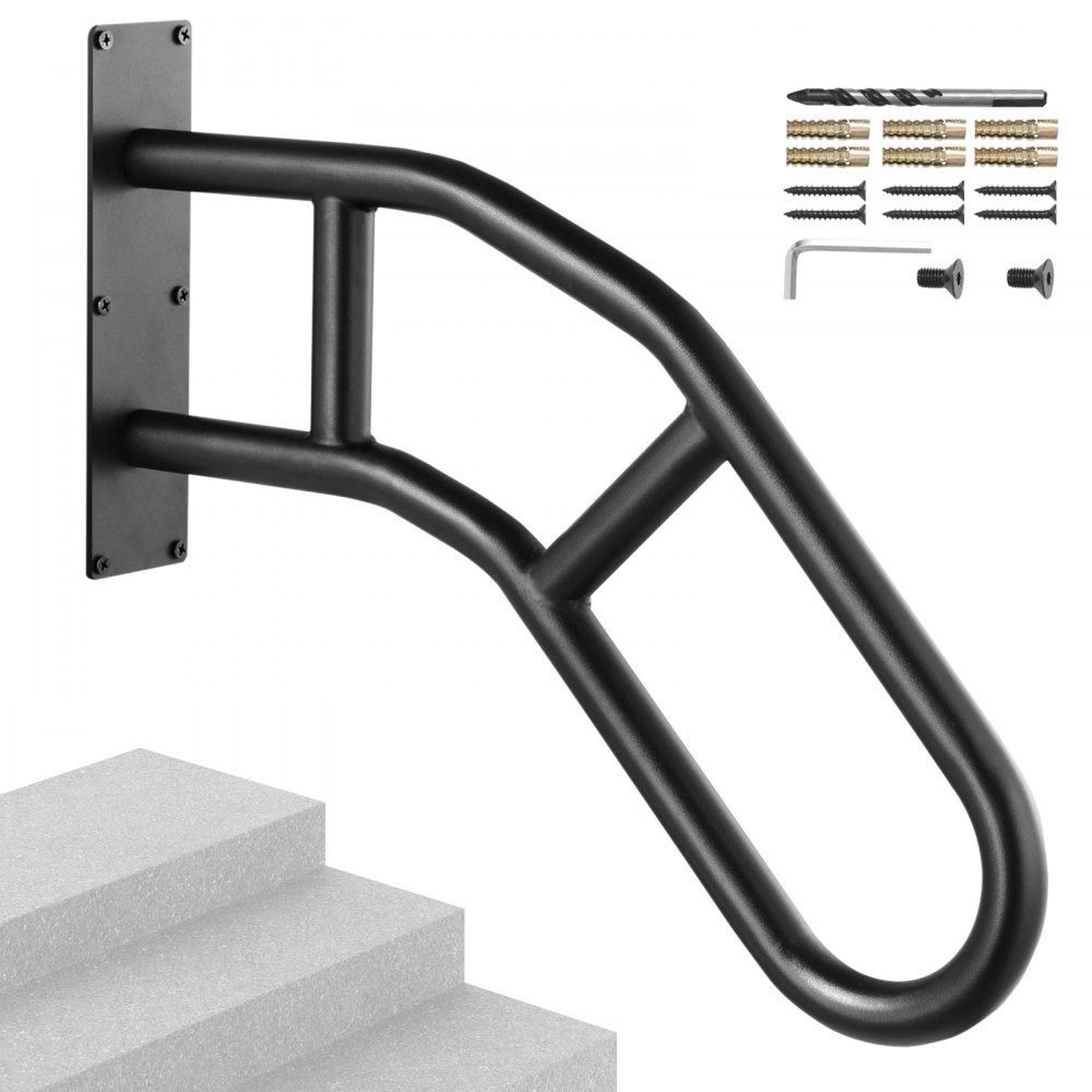 outdoor step handrail wall mount safety railing for 1 to 3 steps