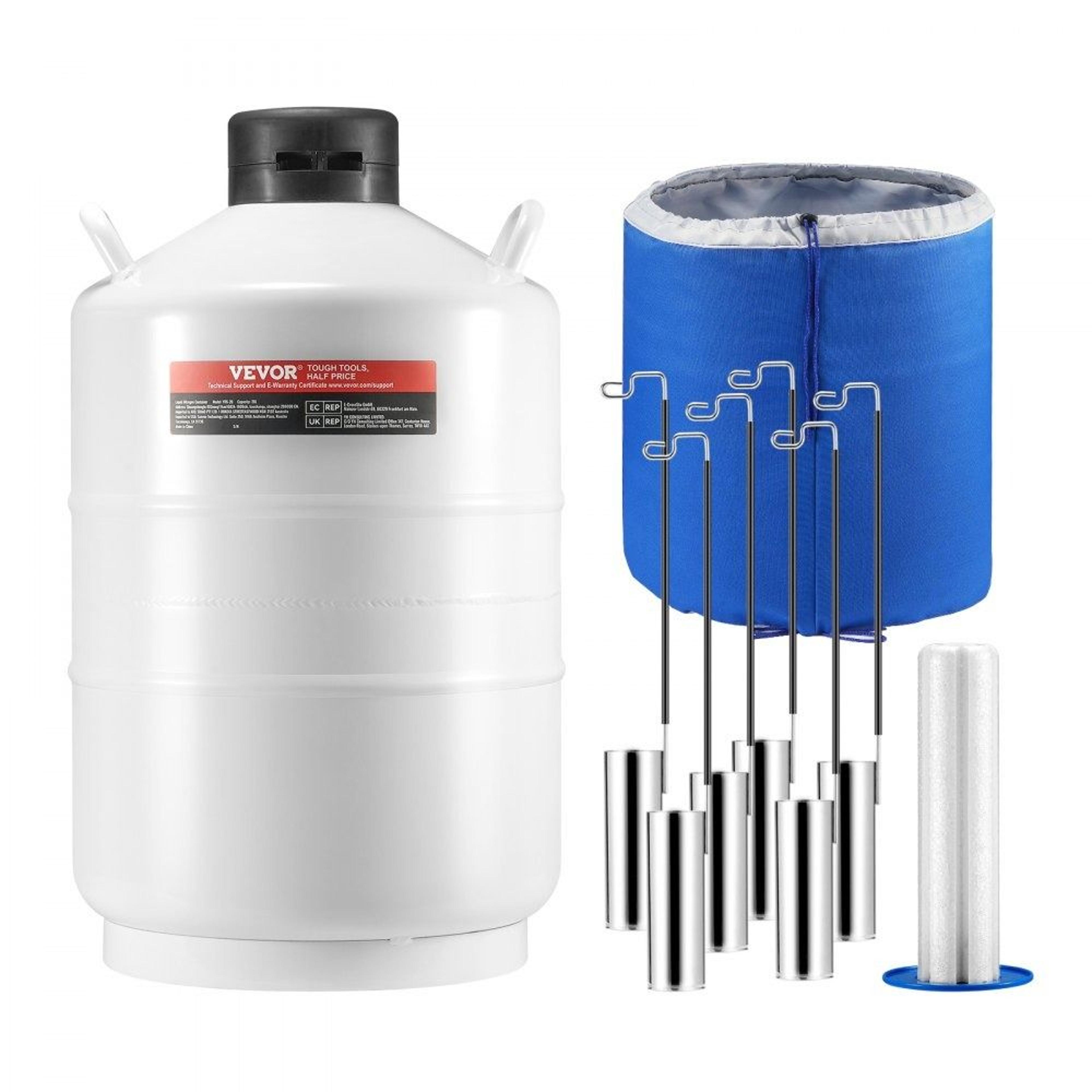 20l liquid nitrogen tank with 6 canisters vacuum insulated ln2 dewar and carry bag