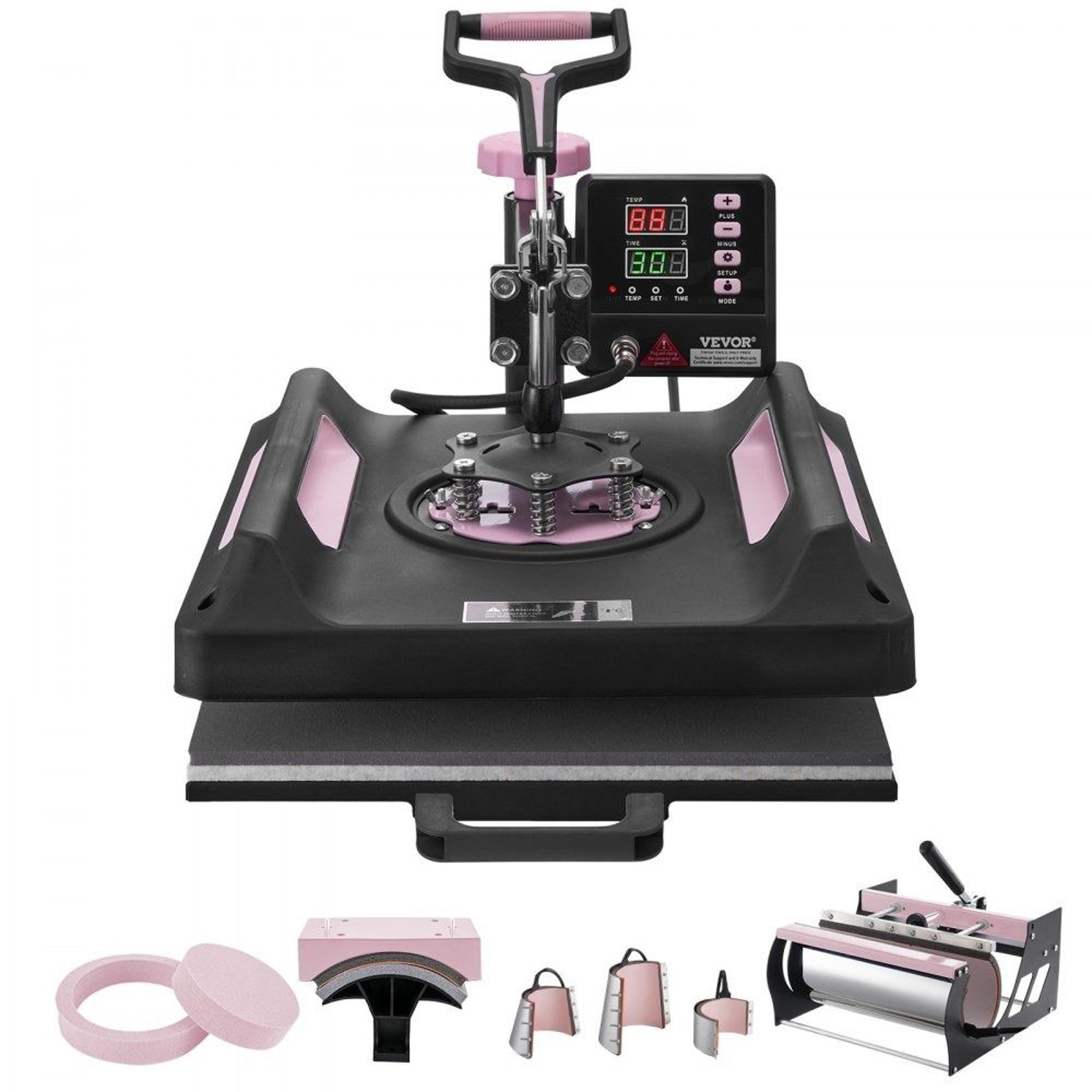 8 in 1 heat press machine with 15 x 15 shirt press and 30 oz tumbler press
