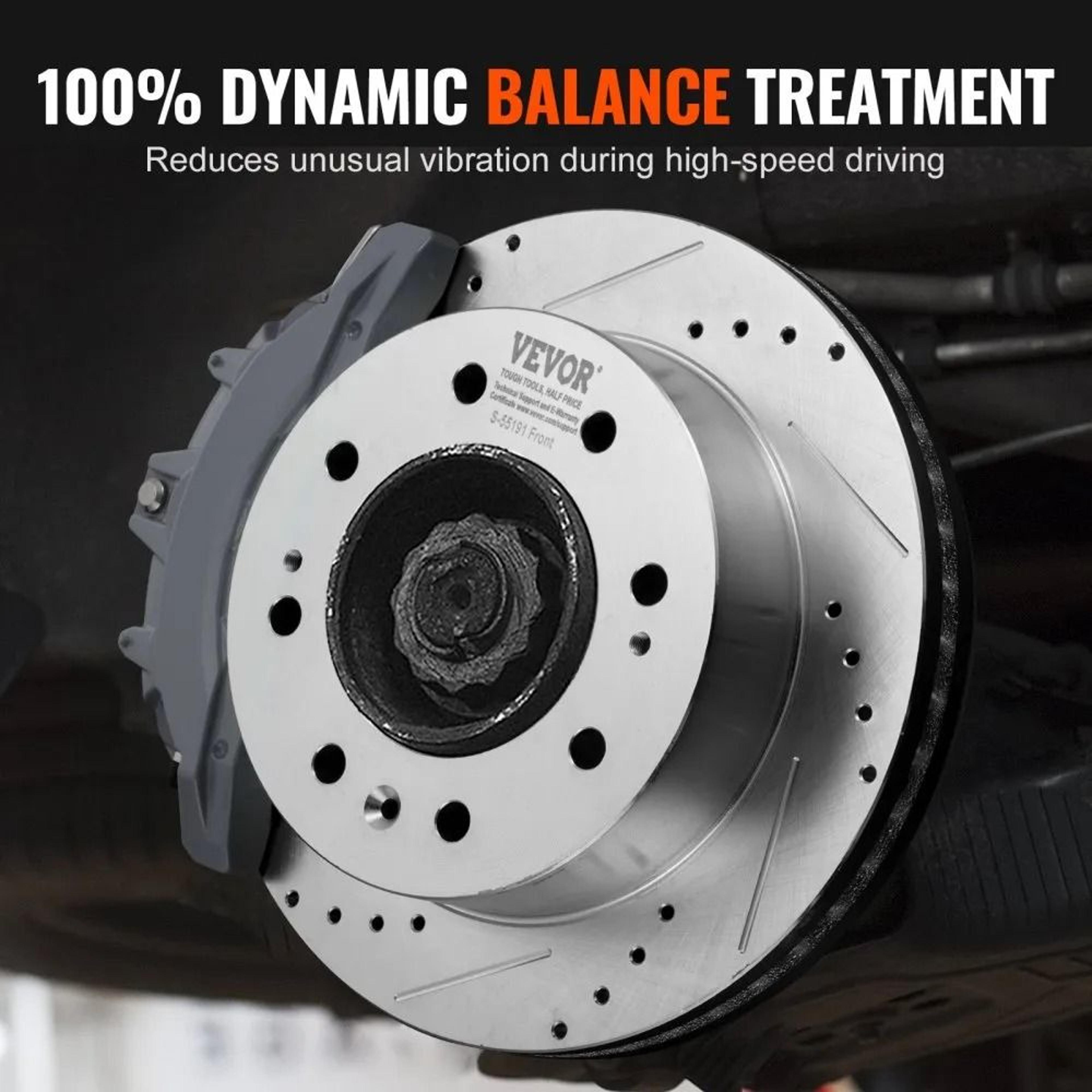 Heavy Duty Front Brake Kit With Drilled Slotted Rotors And Ceramic Brake Pads 4