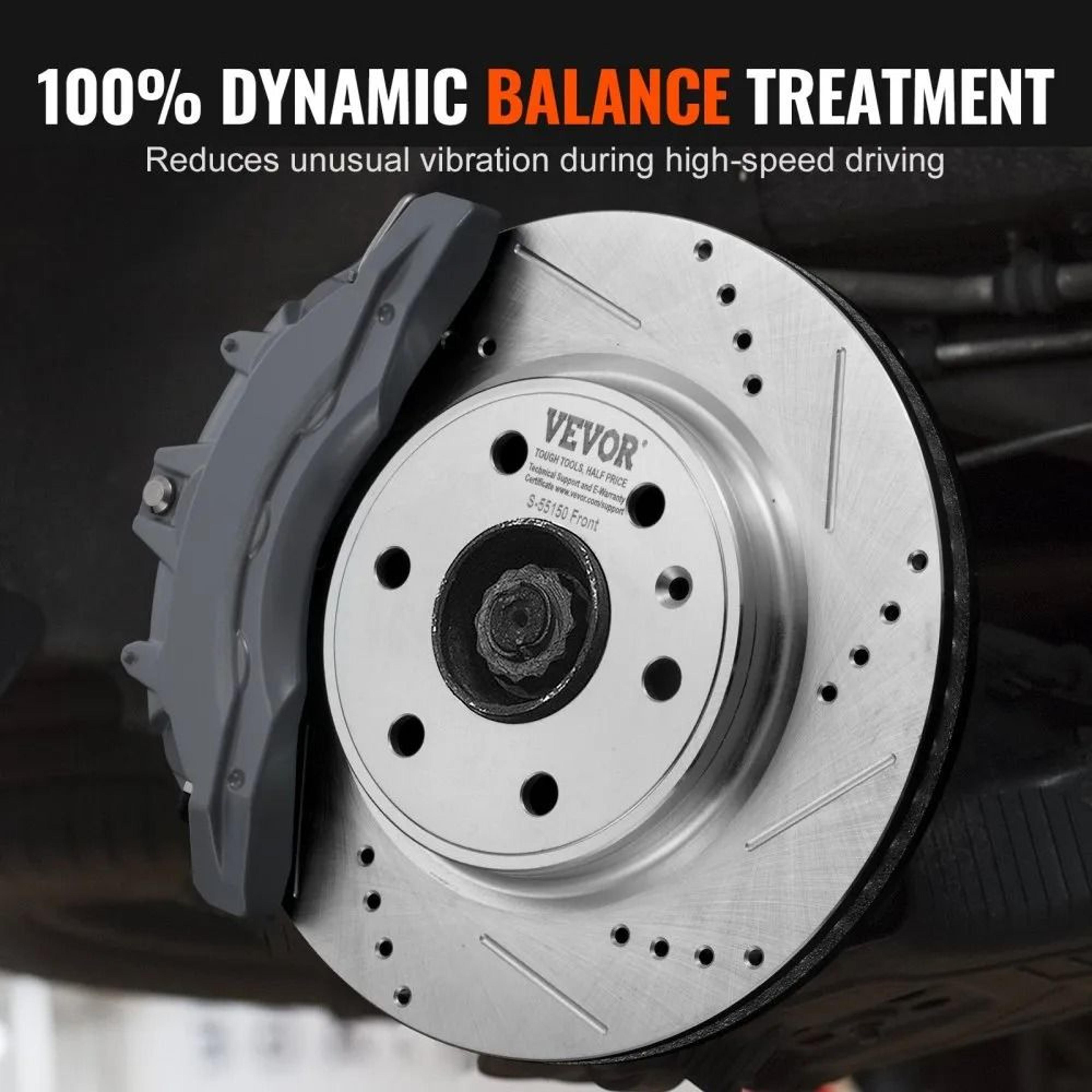 Front Brake Kit With Drilled And Slotted Rotors And Ceramic Brake Pads 5