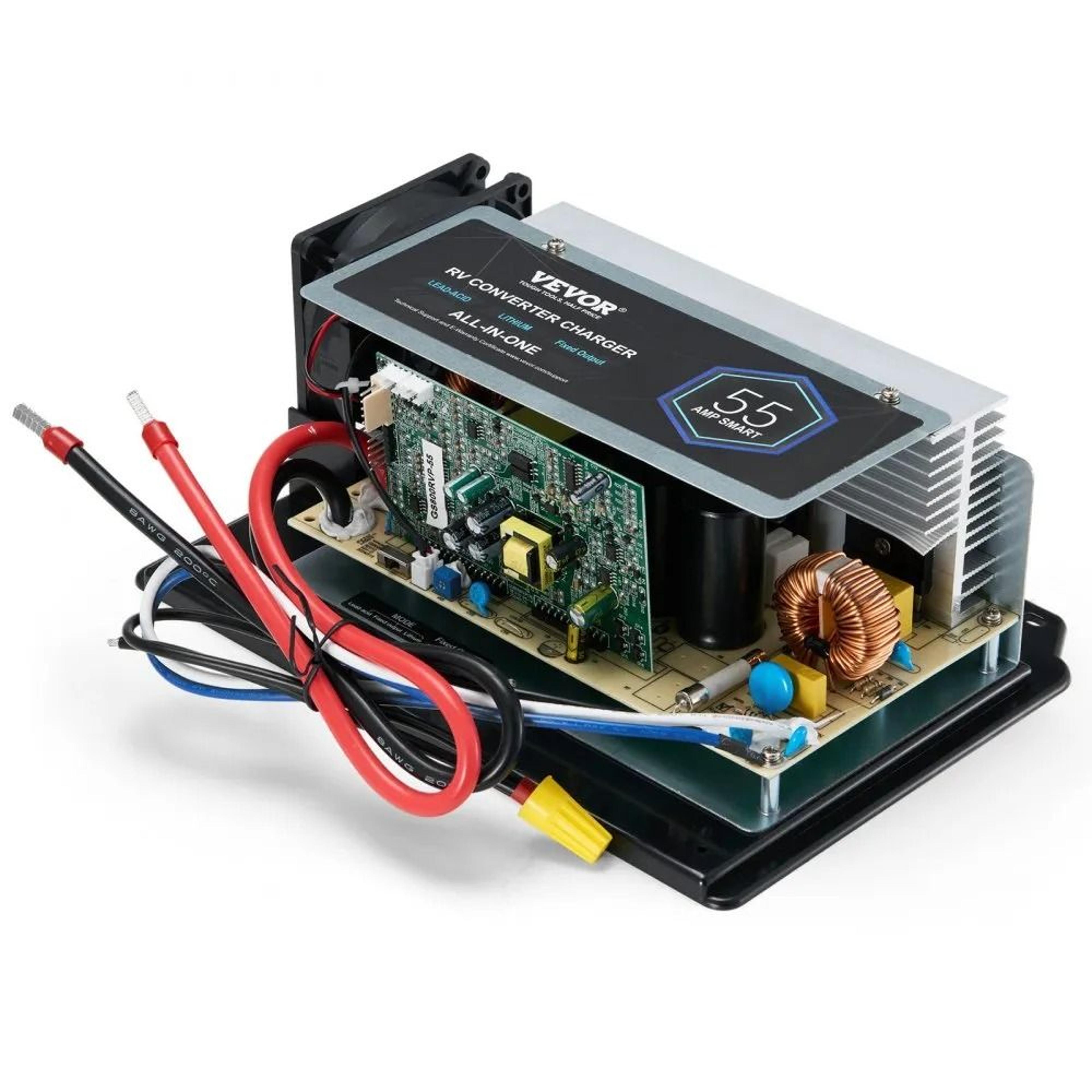 55 amp rv power converter main board assembly for lithium and lead acid batteries
