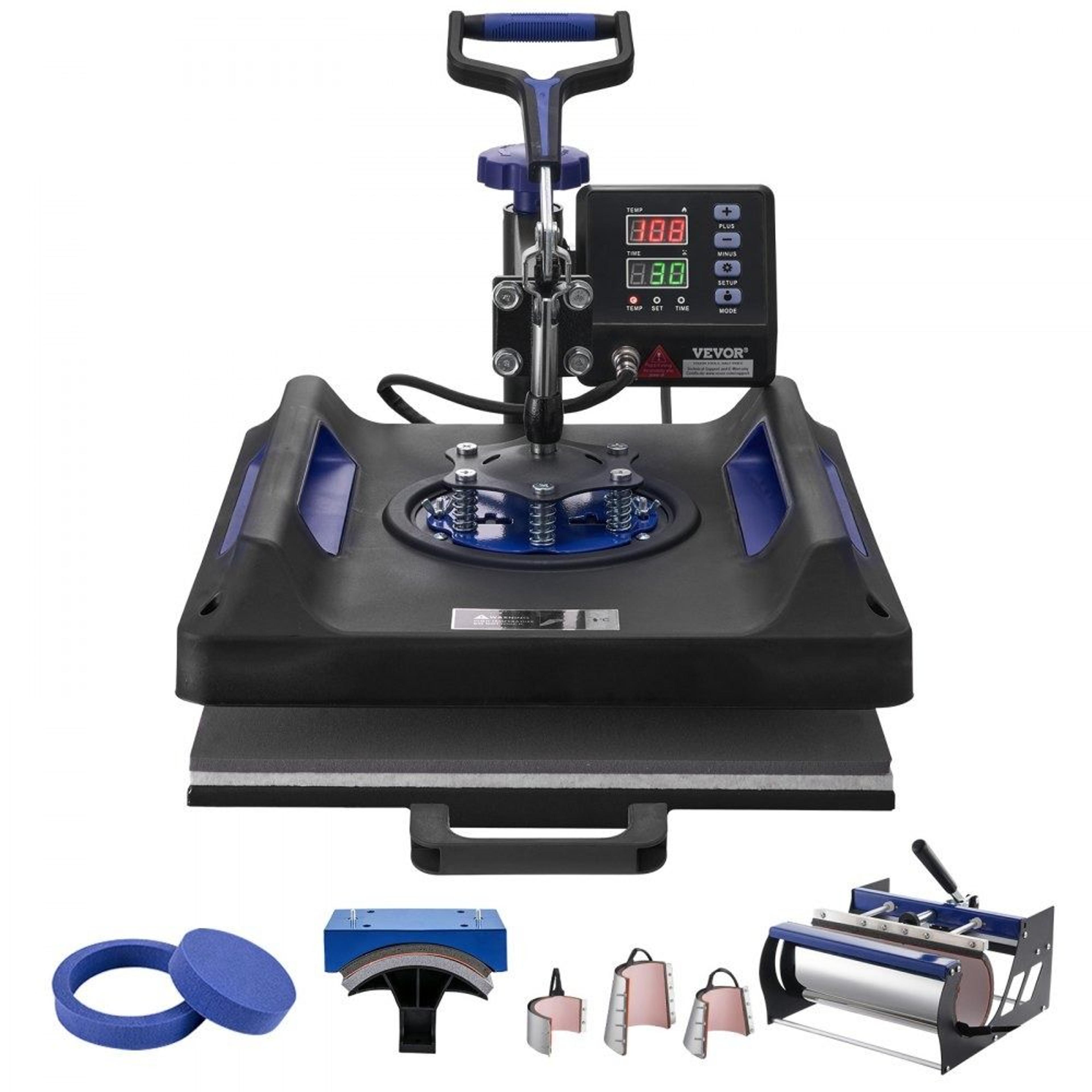 8 in 1 heat press machine with 15 x 15 press and 30 oz tumbler press