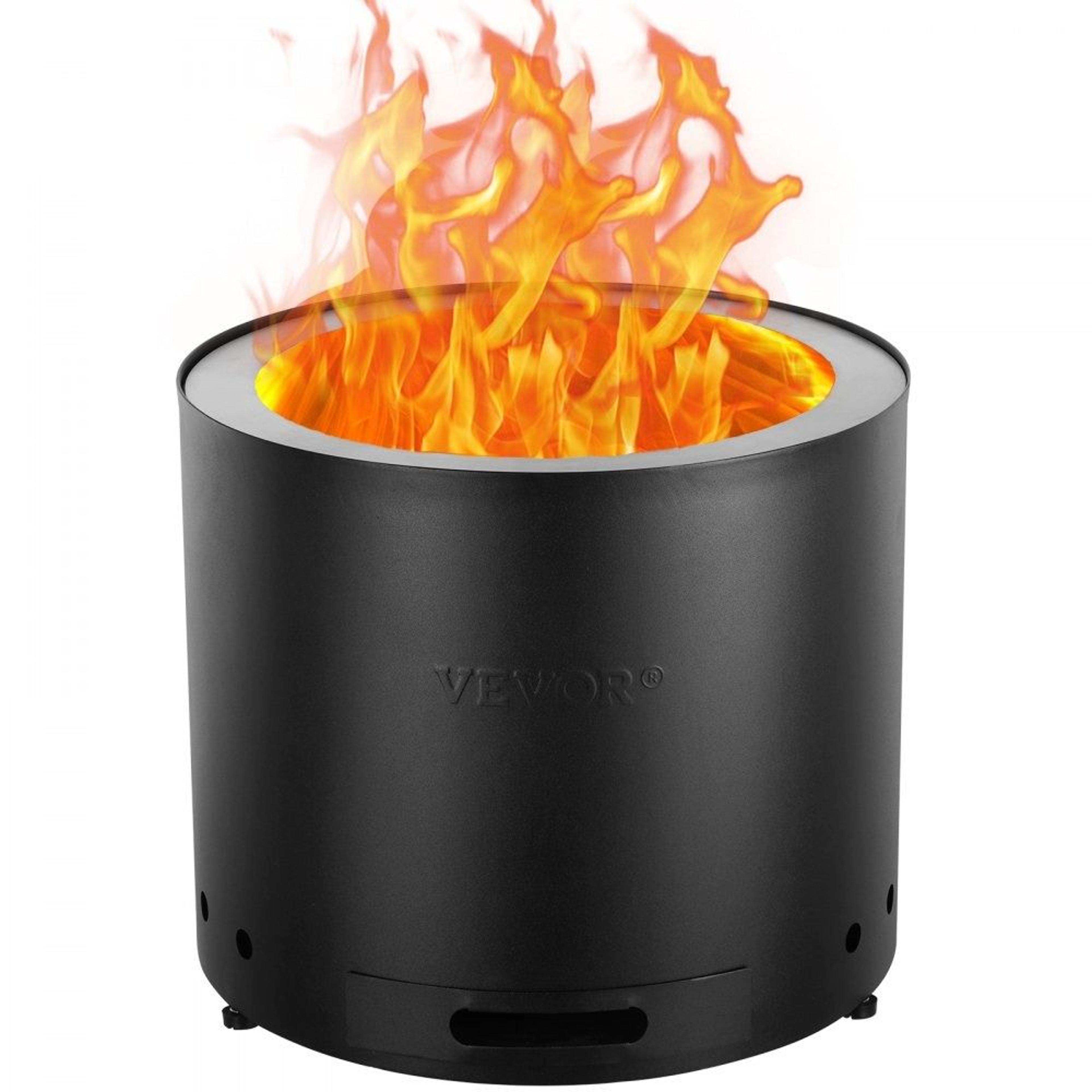smokeless wood burning fire pit with removable ash tray for patio and camping