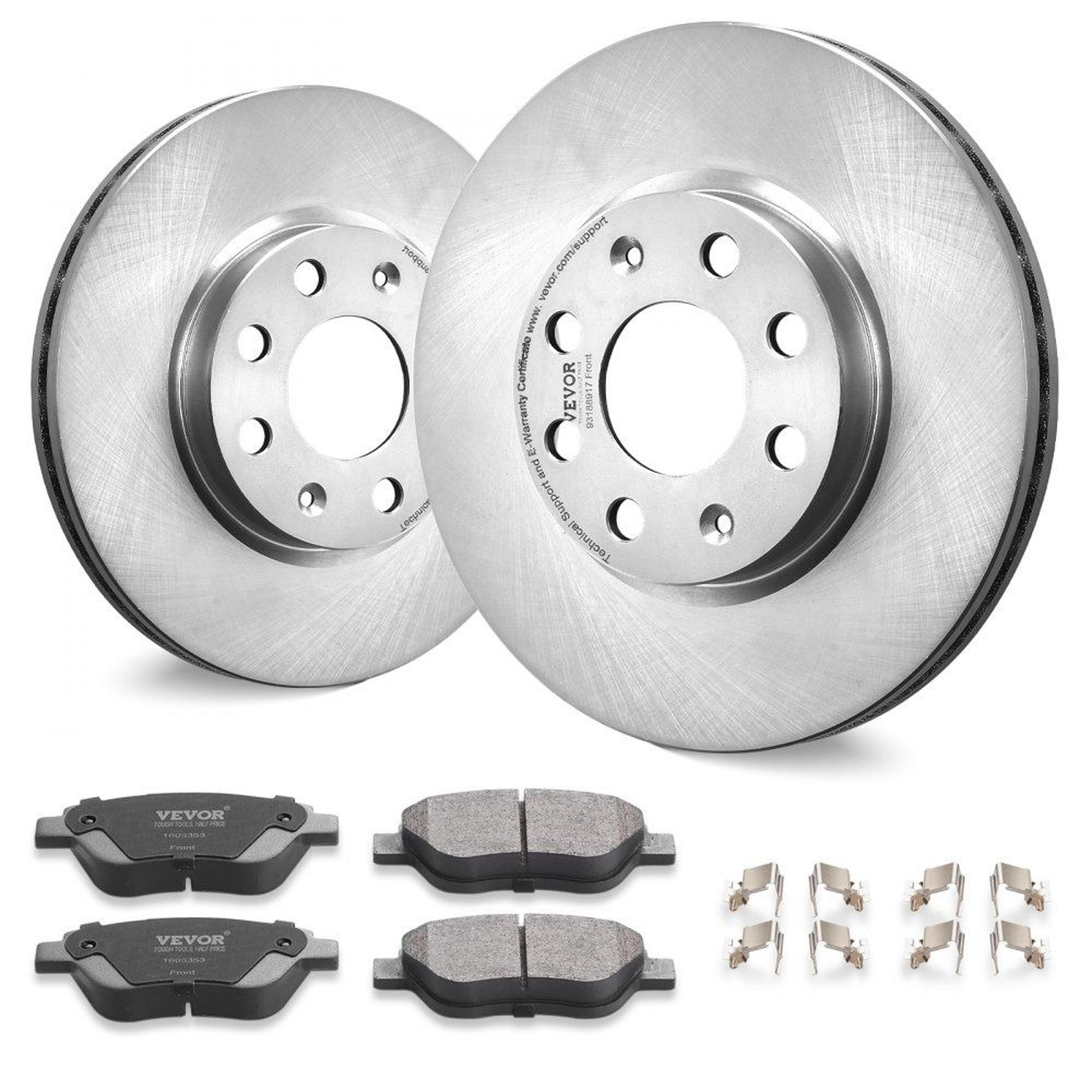 vauxhall front brake kit with ceramic brake pads and 257mm brake rotors