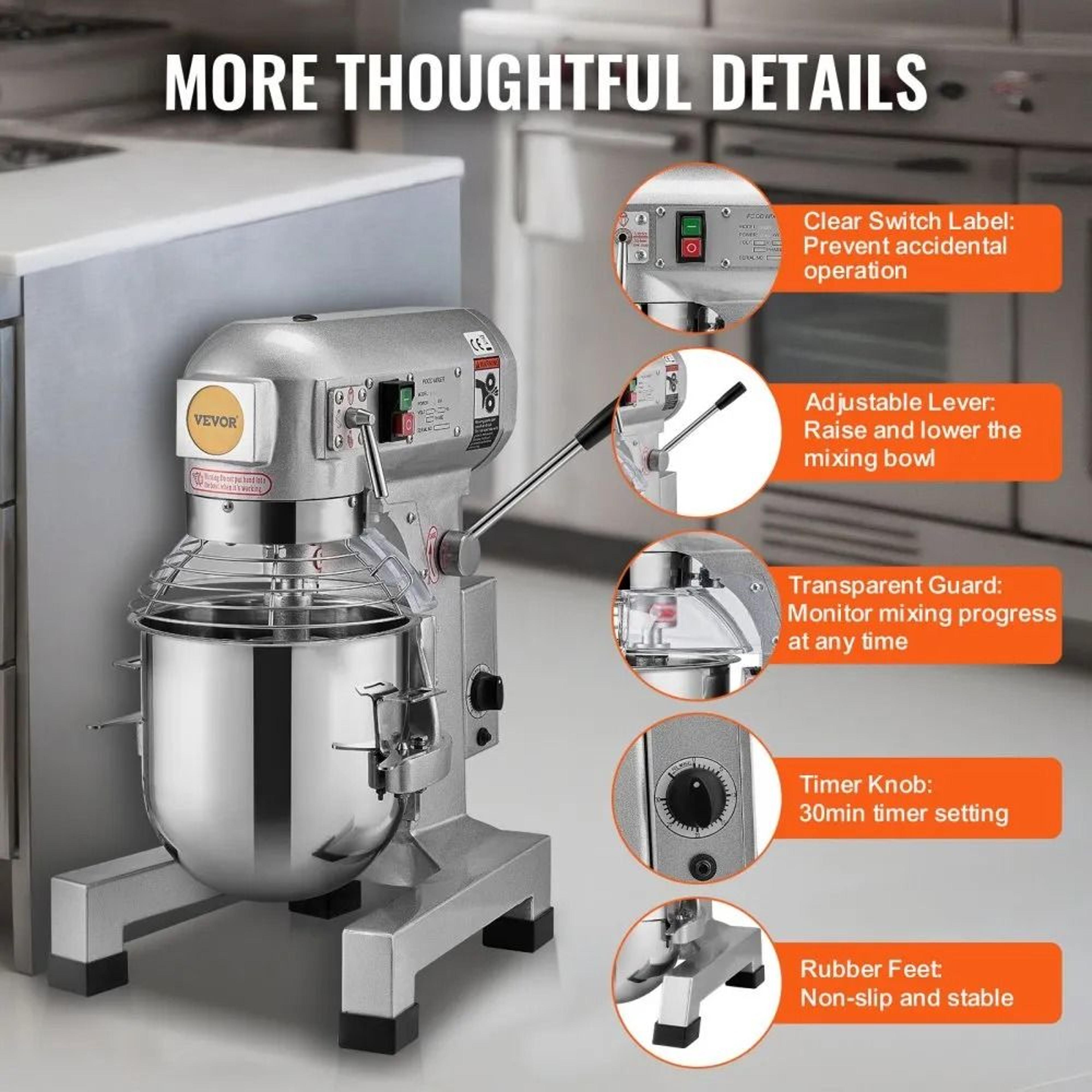 14L Commercial Stand Mixer 550W Dough Mixer With 3 Speed Control 2