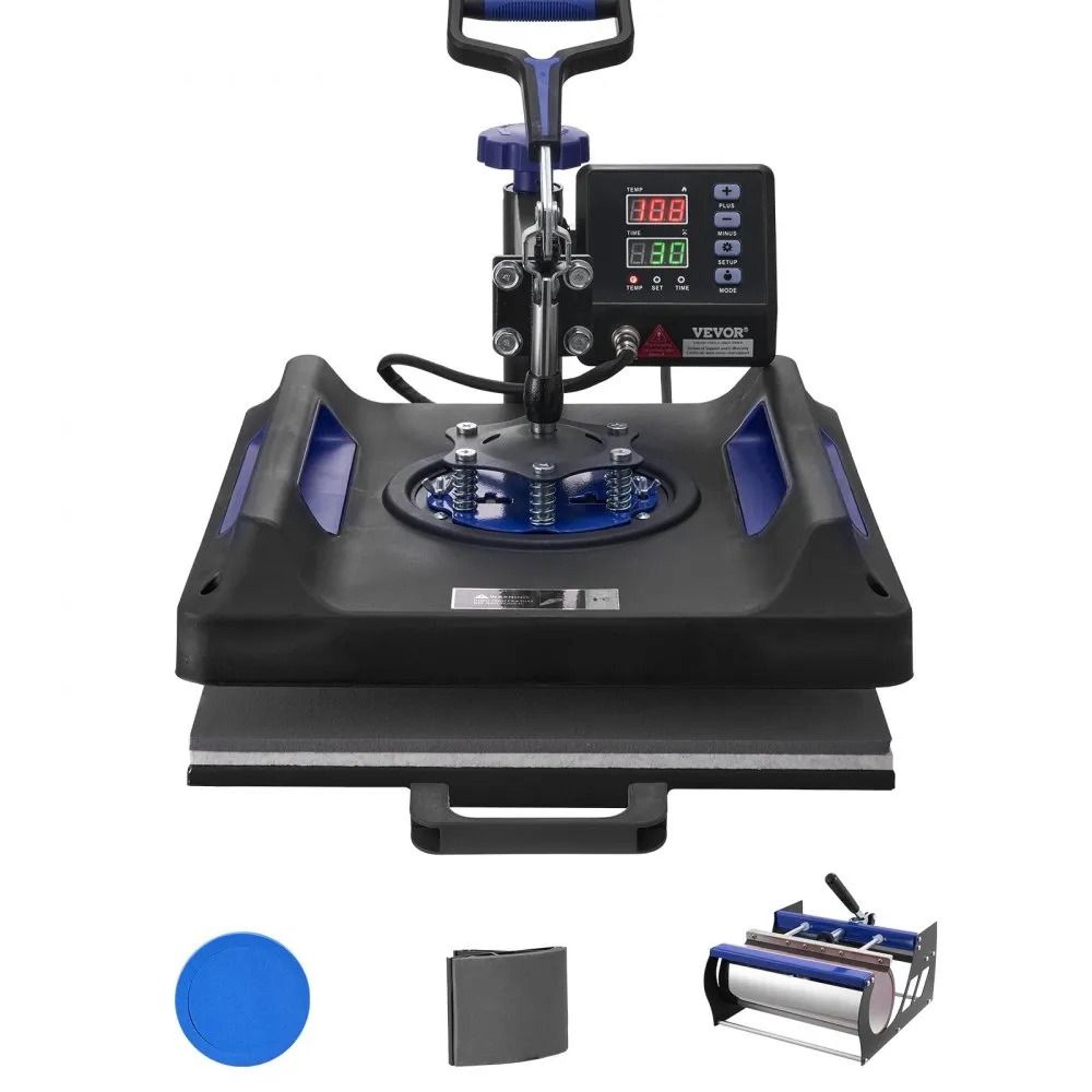 5 in 1 heat press machine 15 x 15 with 30 oz tumbler press and digital control