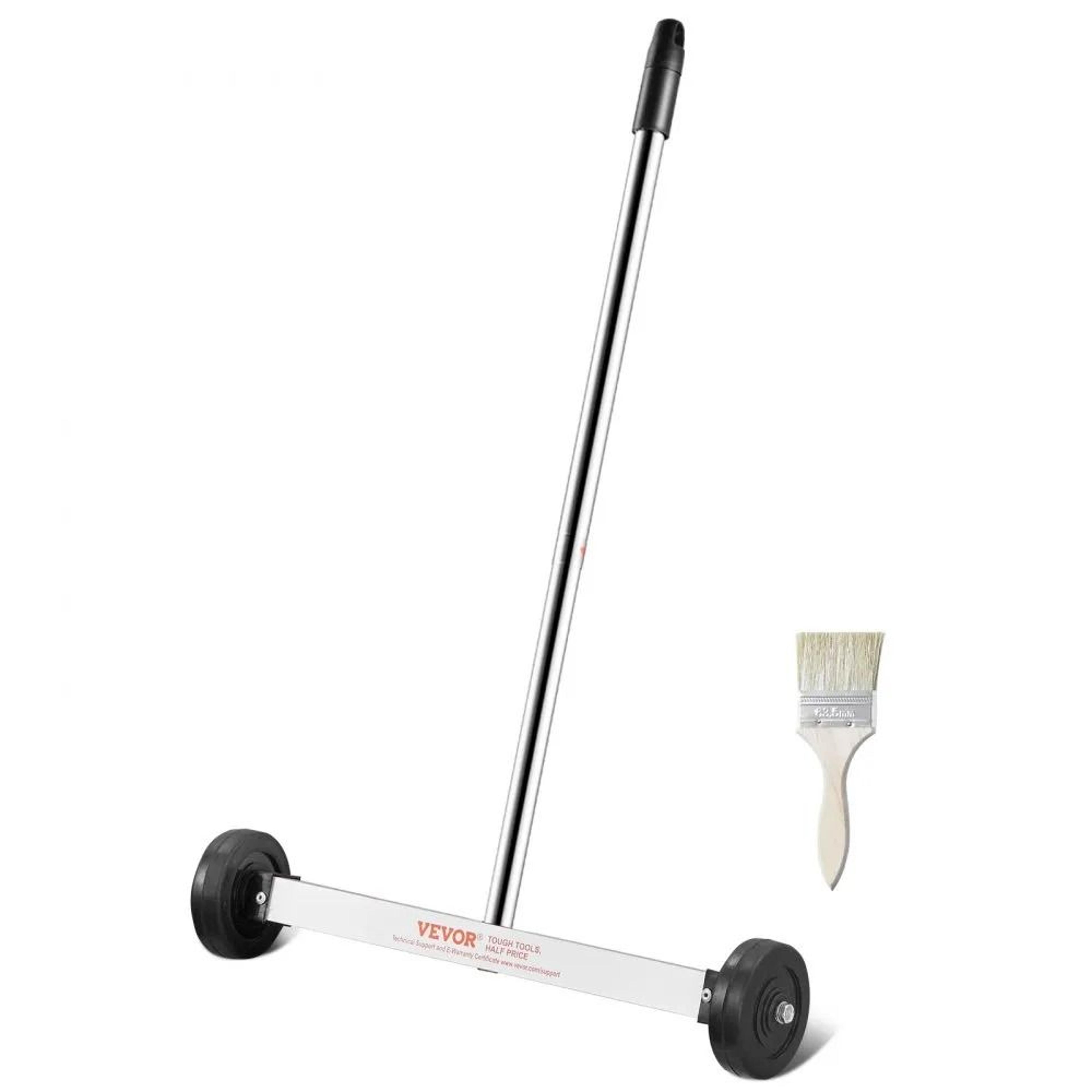 15 inch magnetic sweeper with wheels adjustable handle nail and screw pickup tool