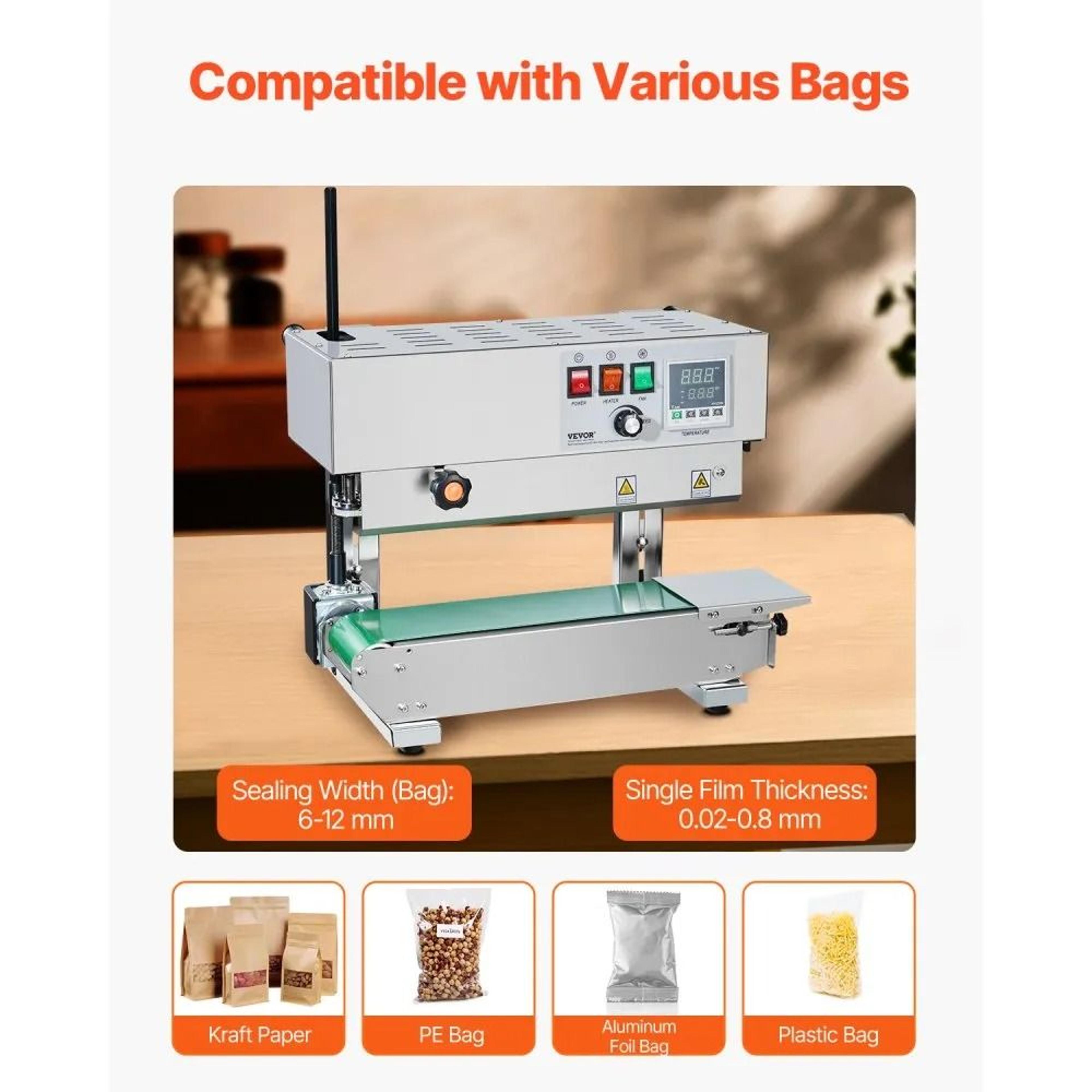Vertical Continuous Band Sealer With Digital Temperature Control For Plastic Bags 1
