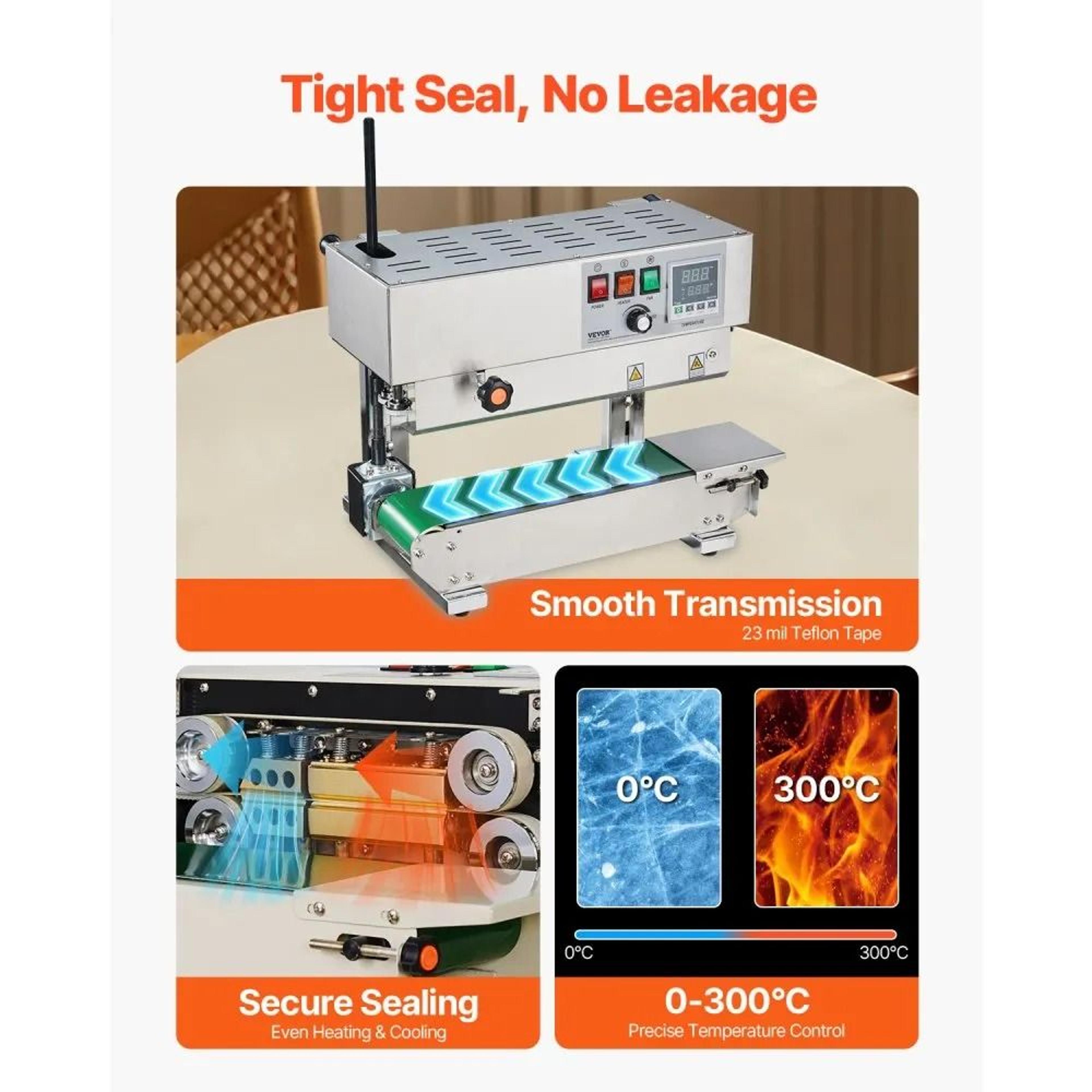 Vertical Continuous Band Sealer With Digital Temperature Control For Plastic Bags 5