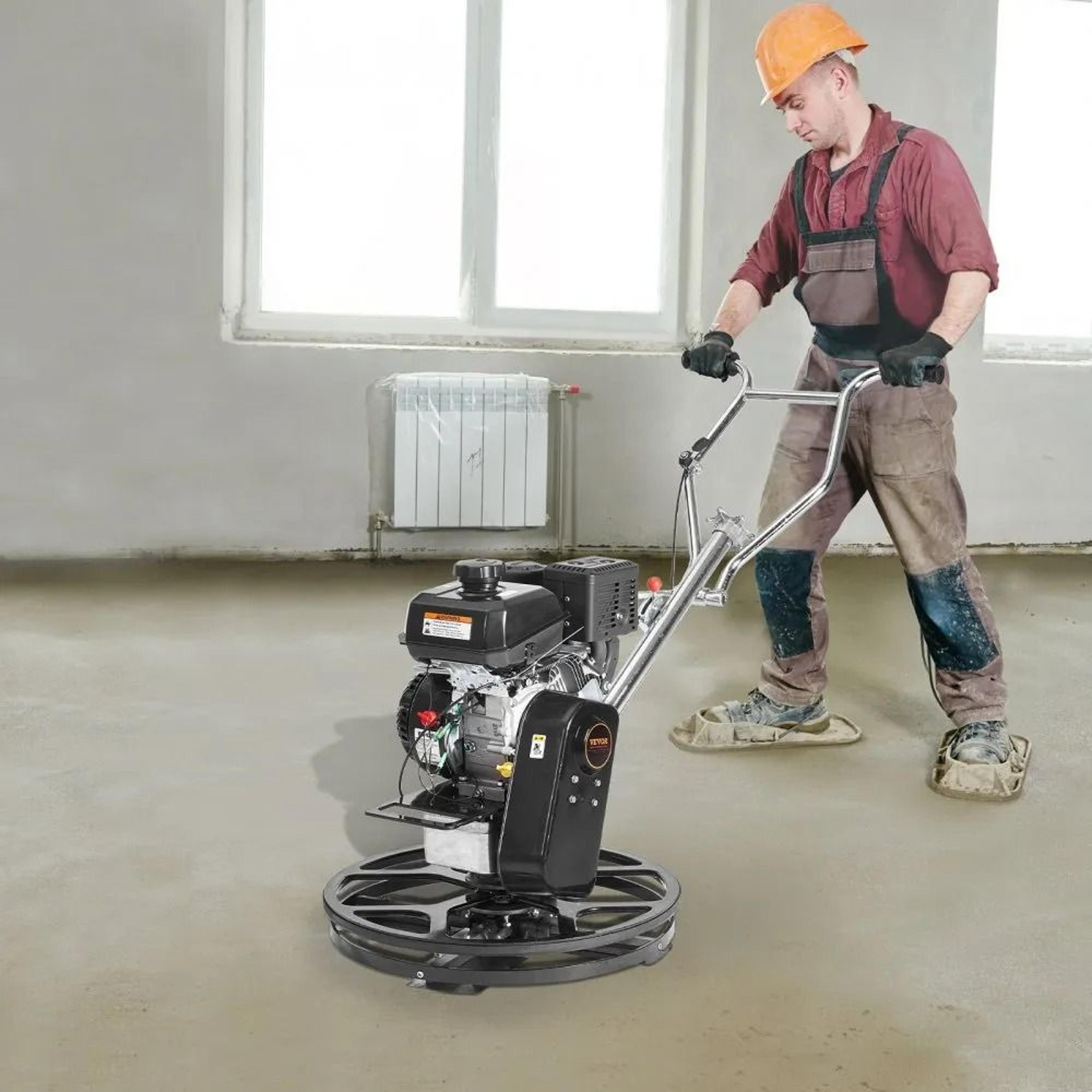24 Inch Power Trowel 6HP Gas Walk Behind Concrete Finishing Machine With Float Pan 6