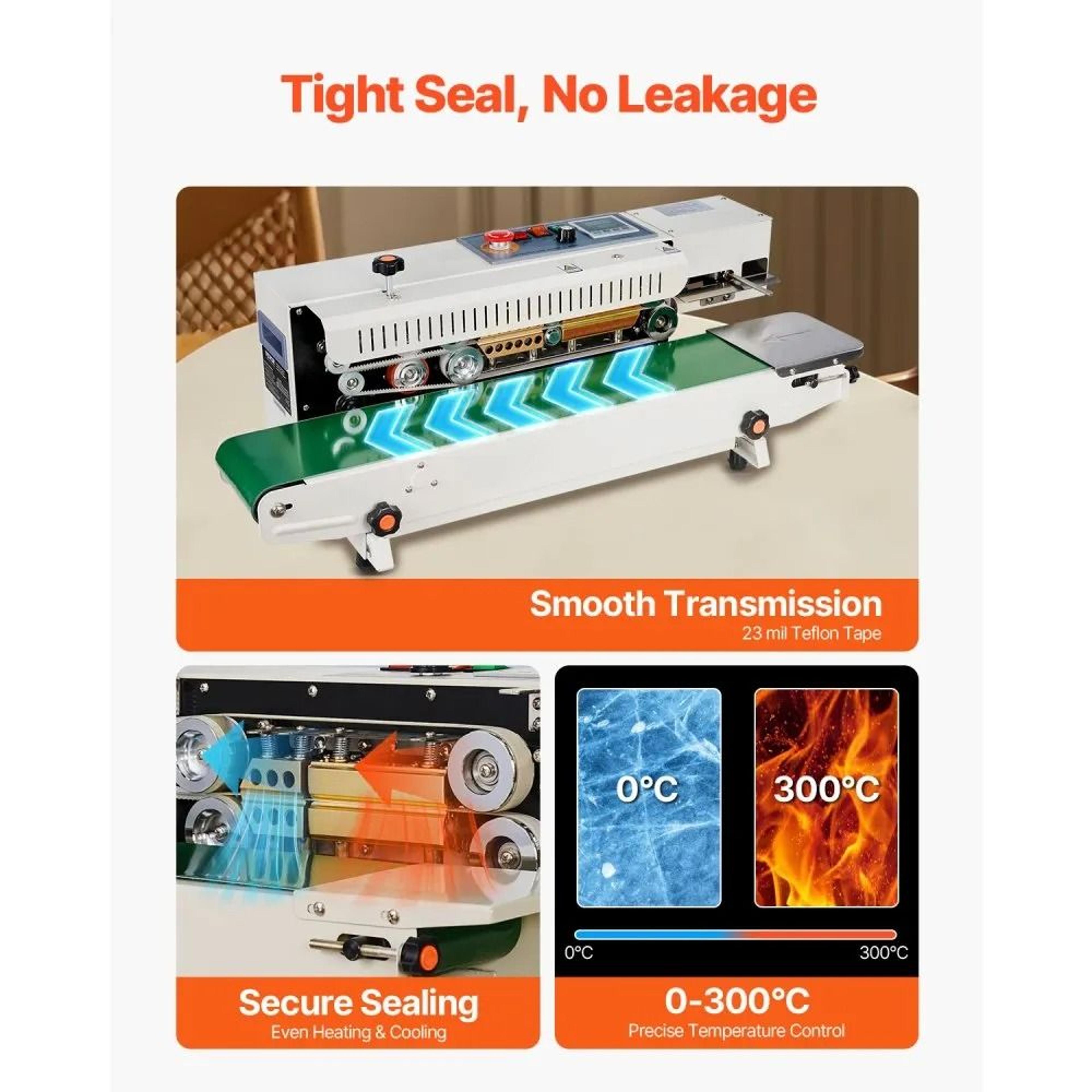 Continuous Band Sealer Machine With Digital Temperature Control And Inflation 2