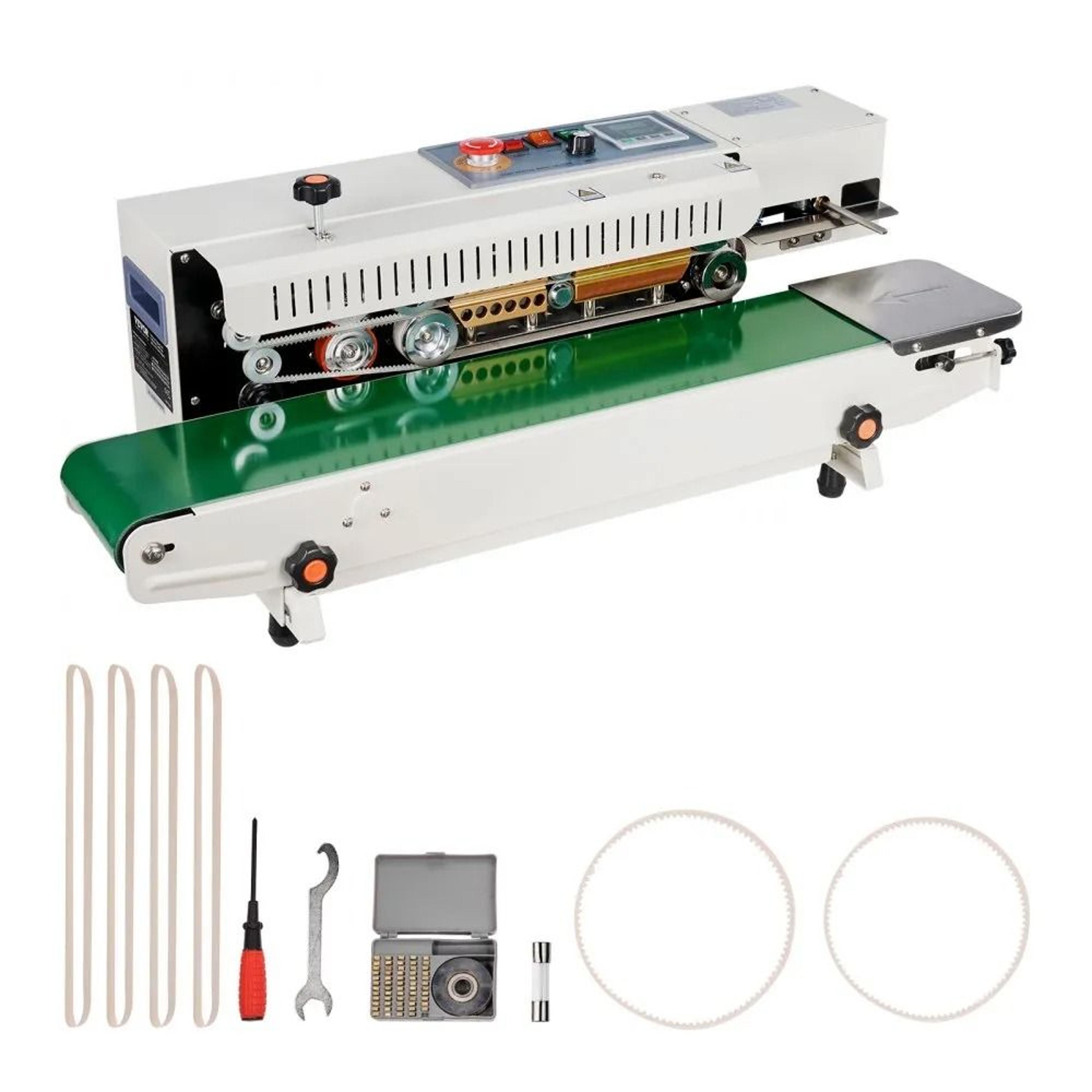 continuous band sealer machine with digital temperature control and inflation