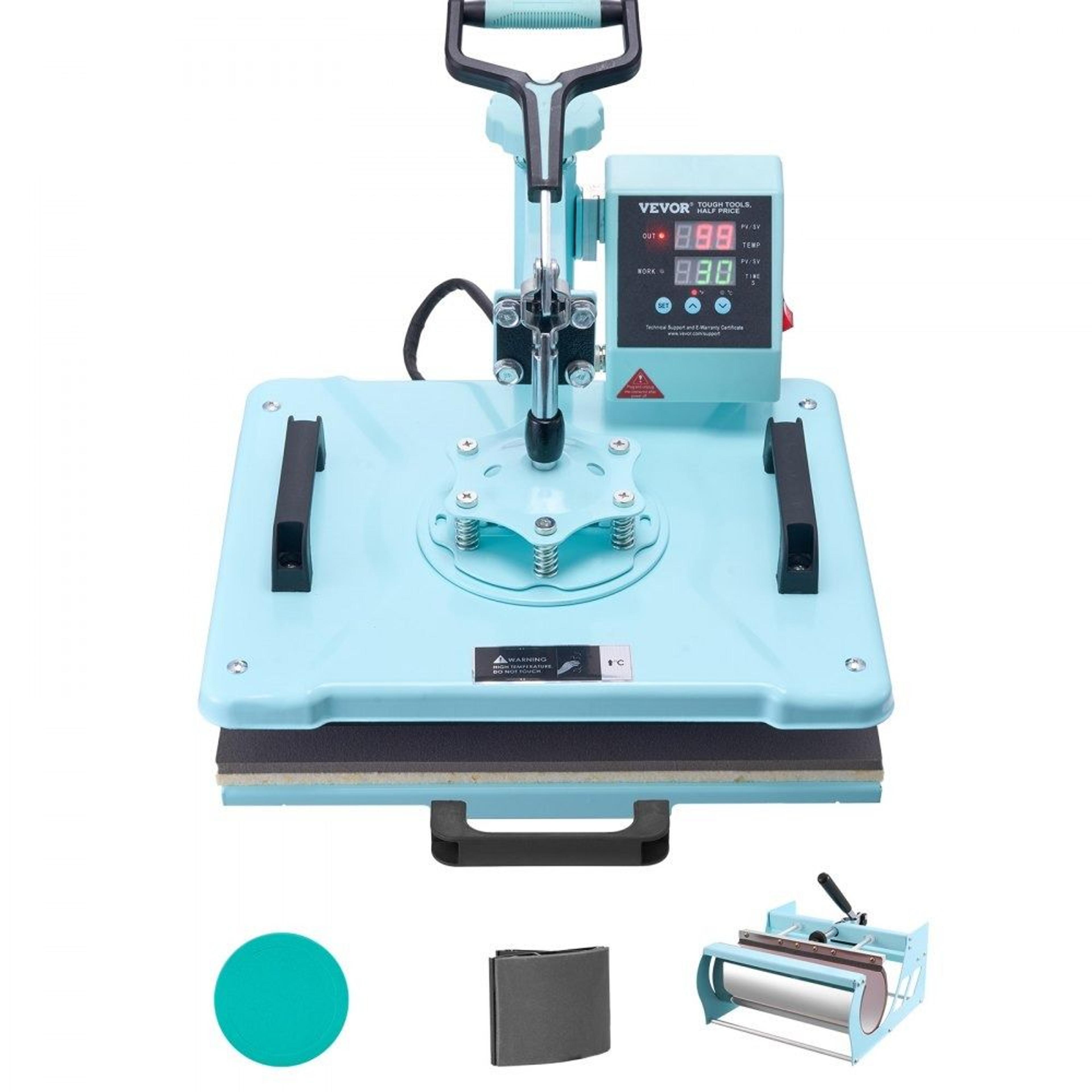 5 in 1 heat press machine 12 x 15 with tumbler press and digital control