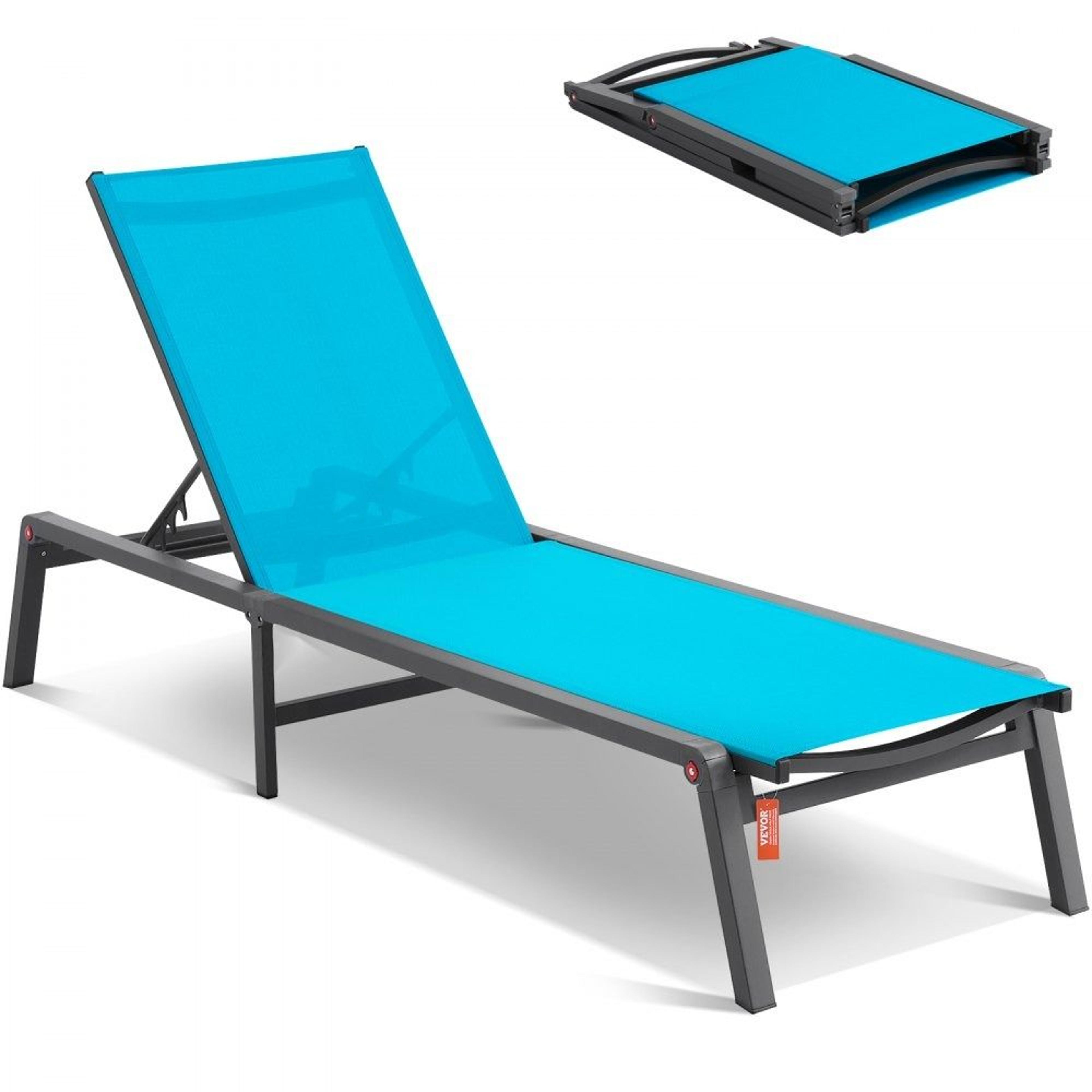adjustable outdoor chaise lounge chair folding aluminum patio recliner