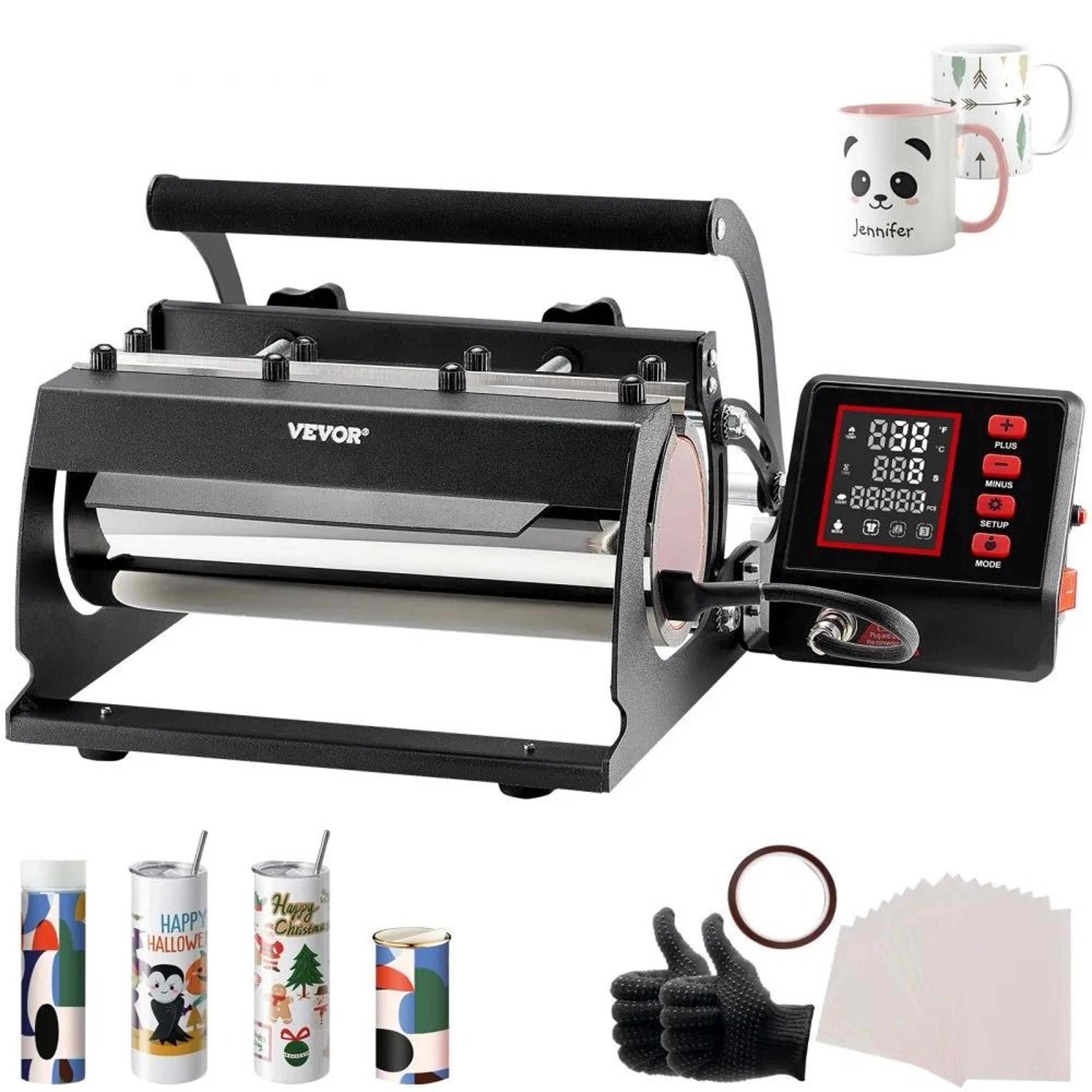 tumbler heat press machine for 11 to 30 oz cups with digital time and temperature control