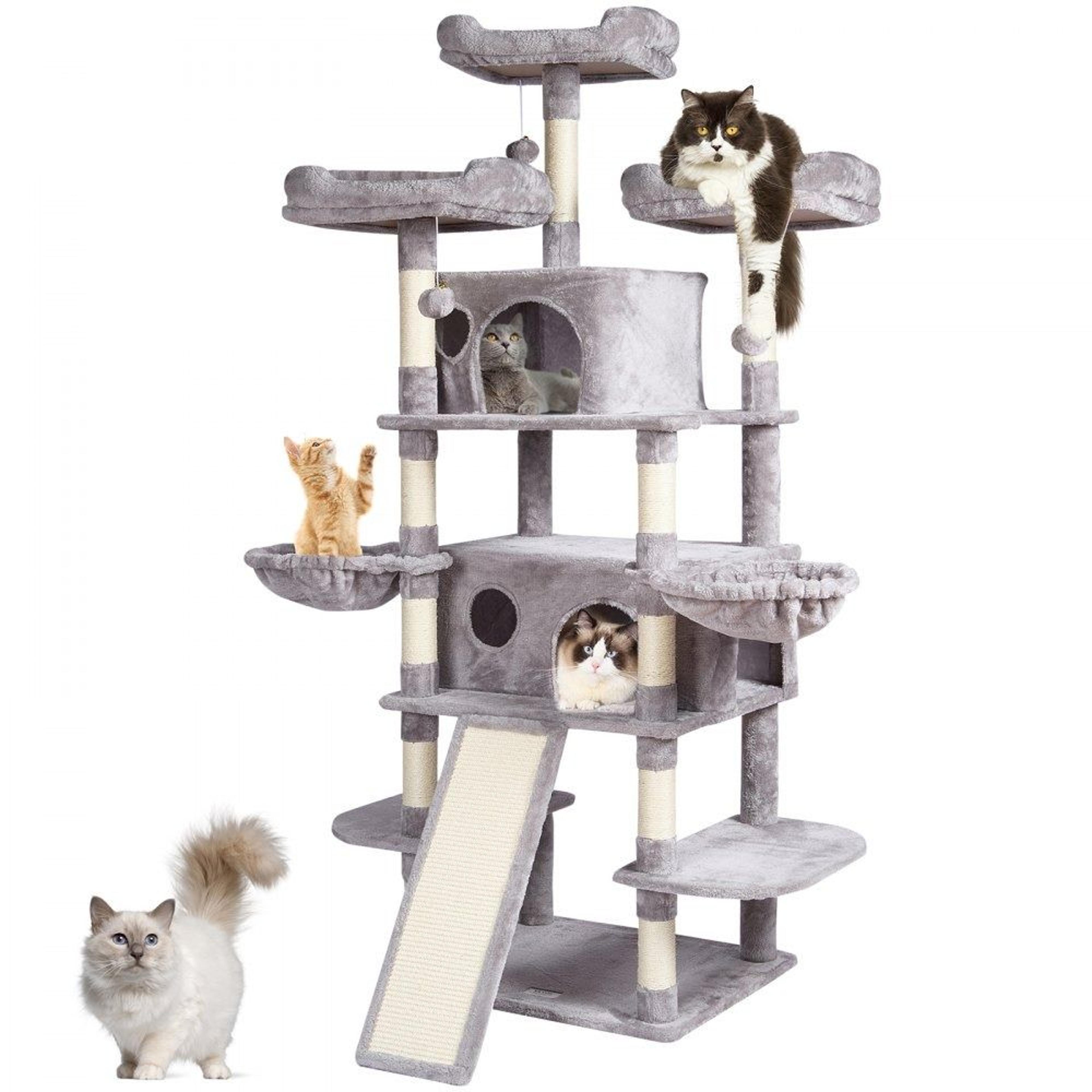 68.5 inch cat tree for indoor cats with condos hammocks perches and scratching posts