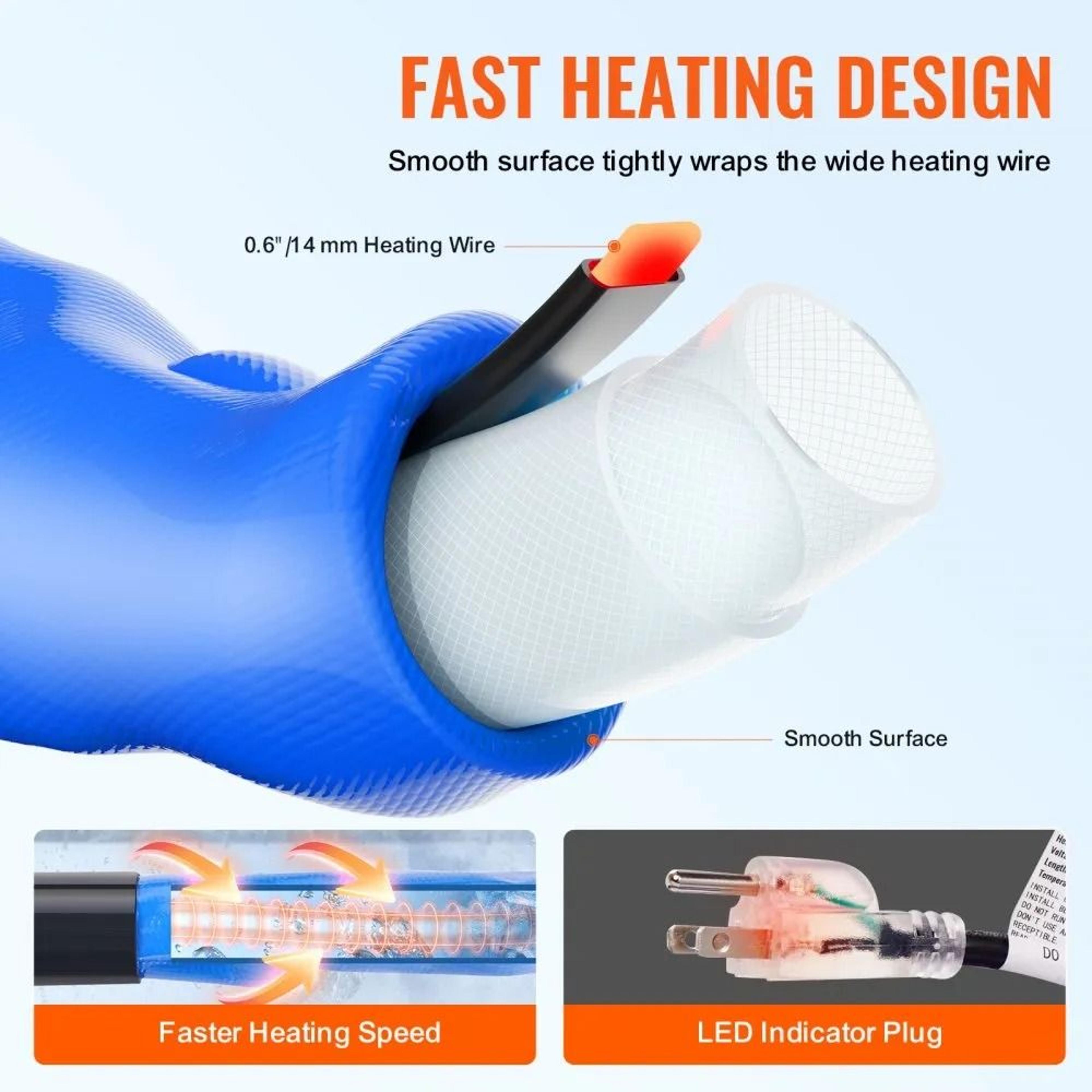 30ft Heated Water Hose For RV Freeze Protection Drinking Water Hose 1