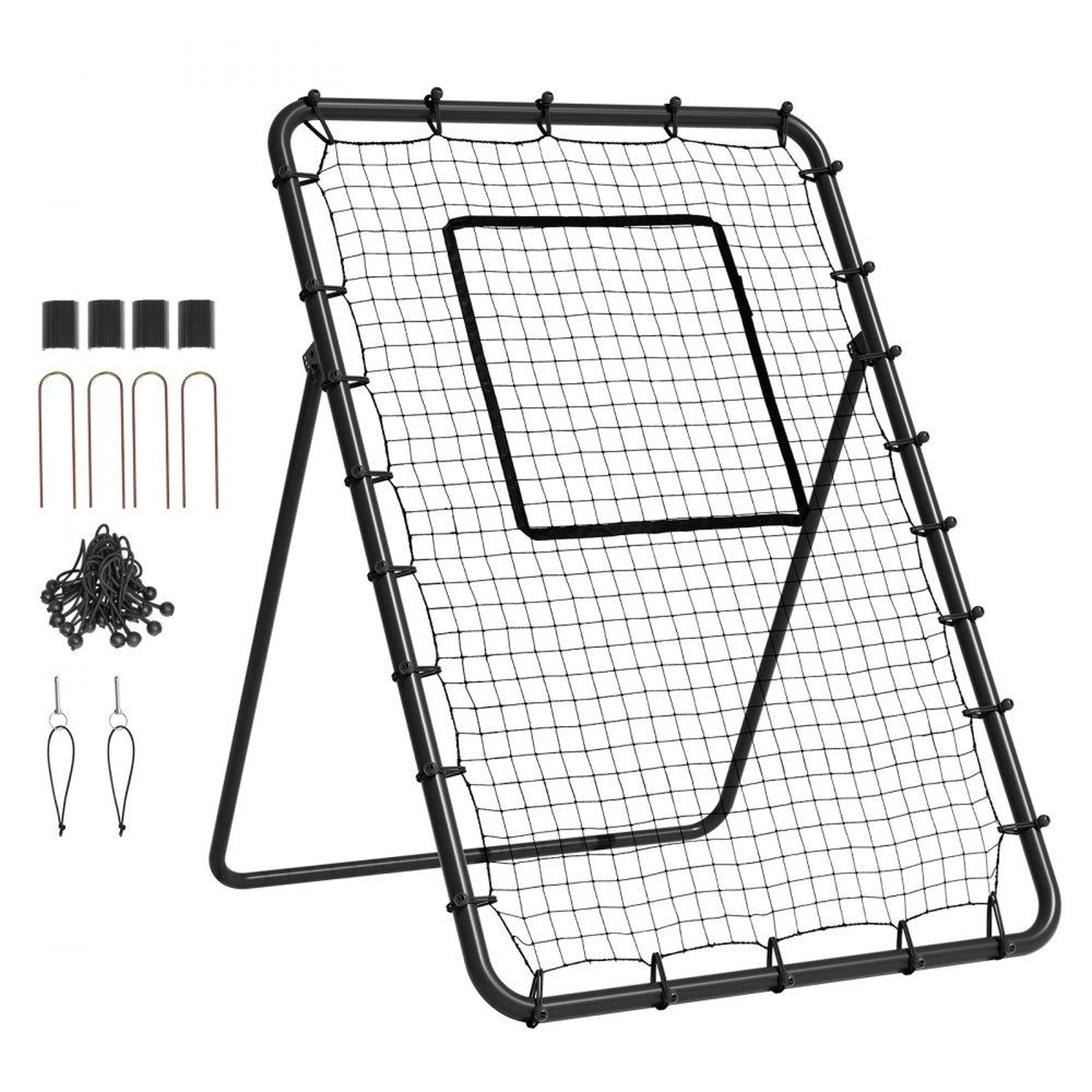 baseball softball rebounder net 4 x 6 ft adjustable pitchback pitching and fielding trainer