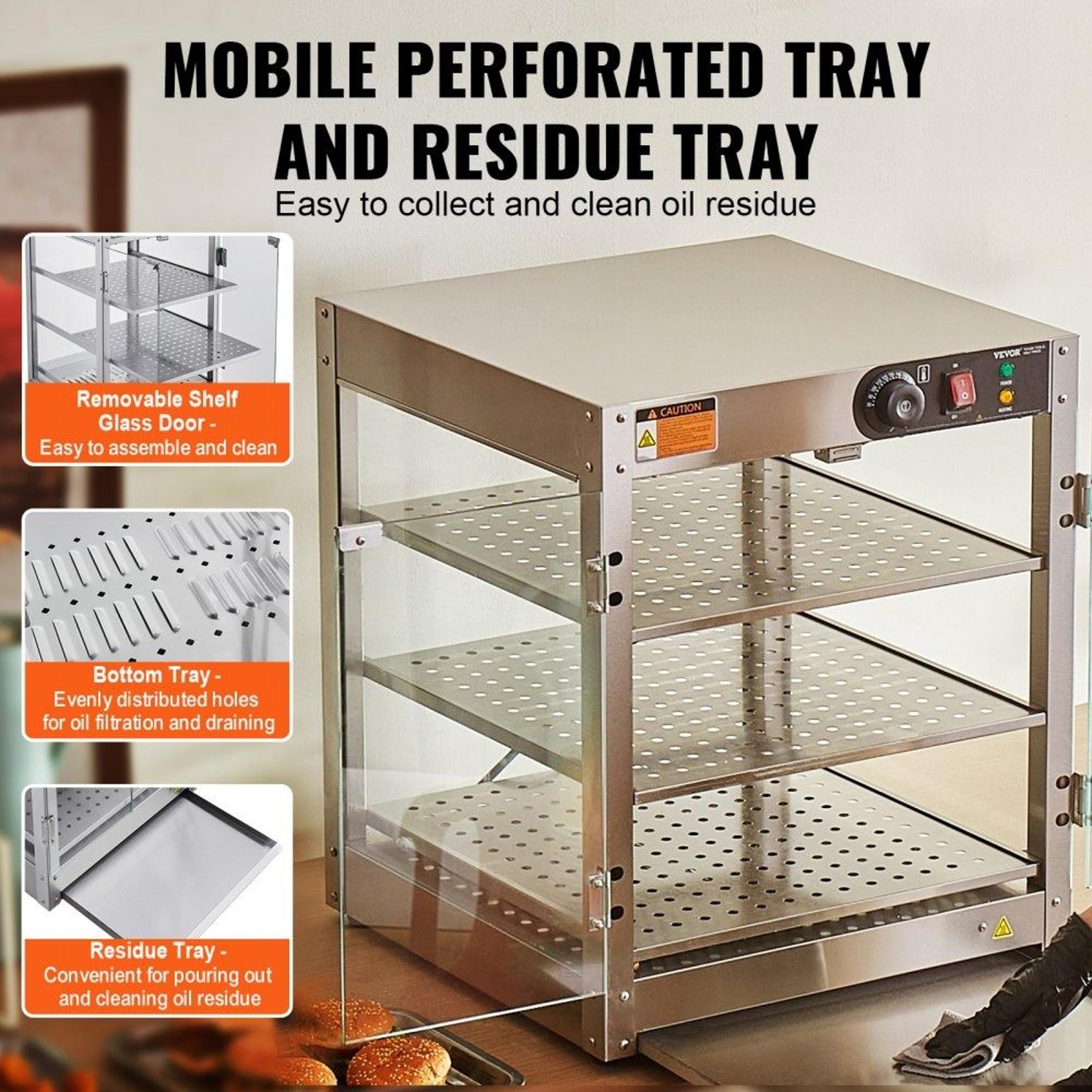 3 Tier Commercial Food Warmer Display With LED Light And Adjustable Temperature 2