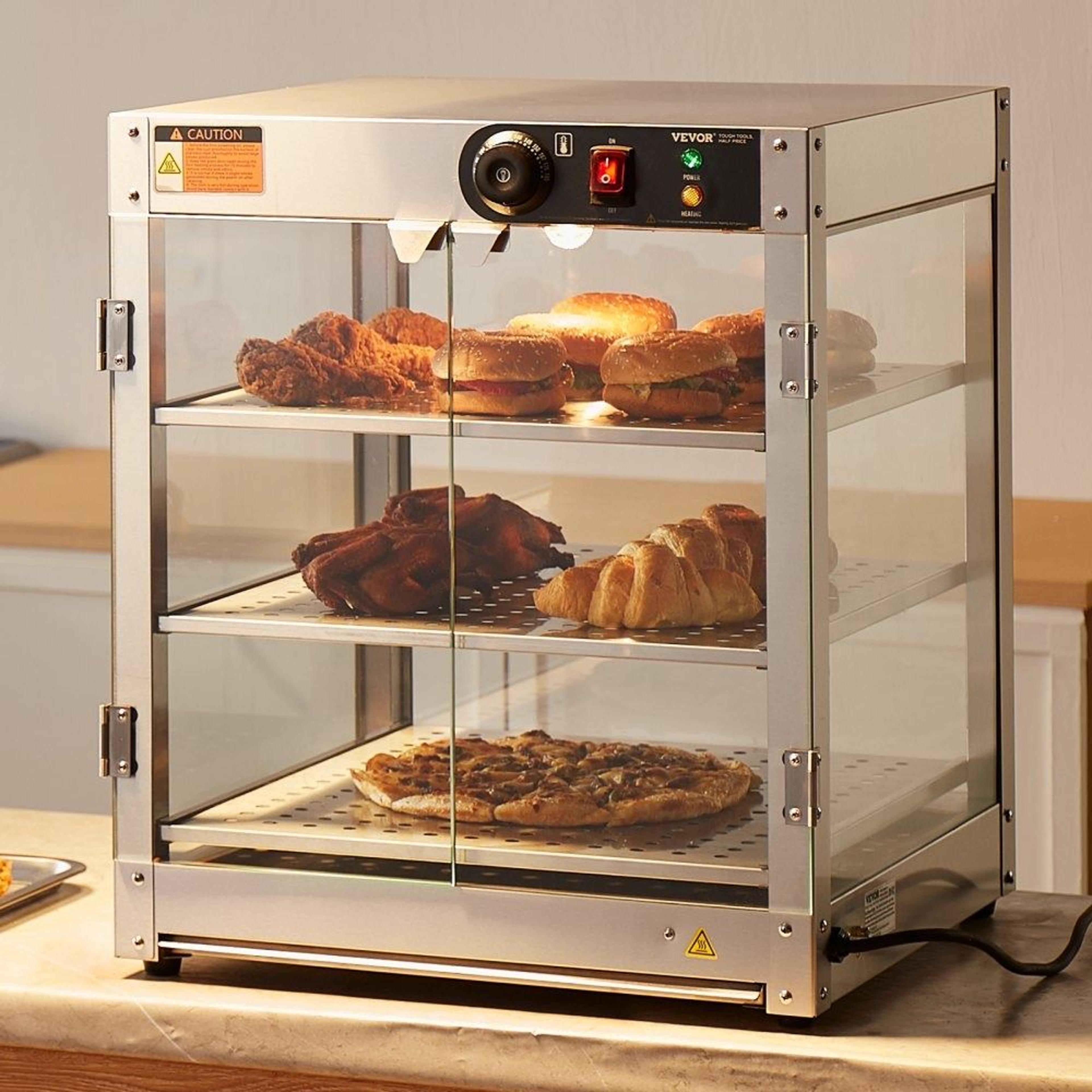 3 Tier Commercial Food Warmer Display With LED Light And Adjustable Temperature 6