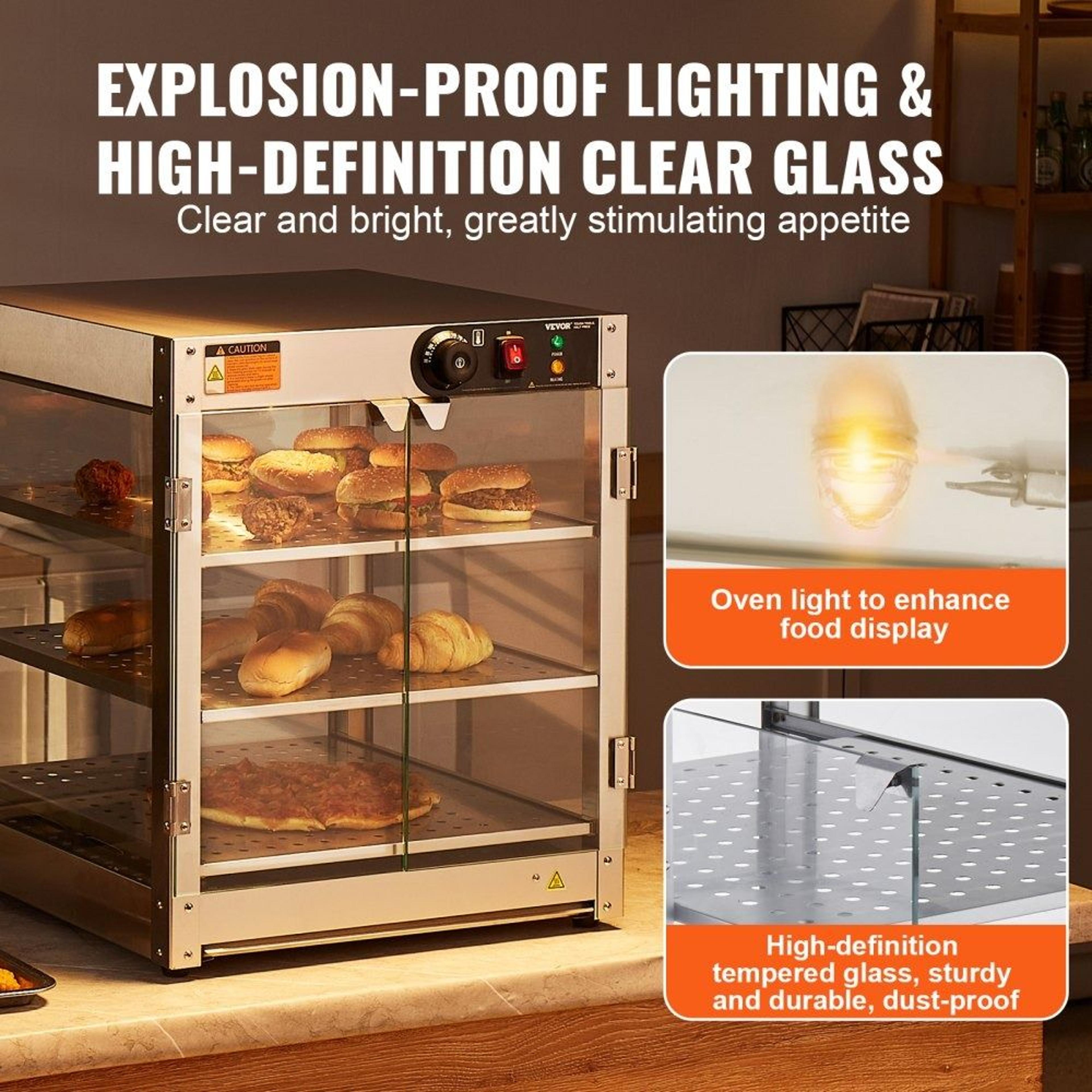 3 Tier Commercial Food Warmer Display With LED Light And Adjustable Temperature 1