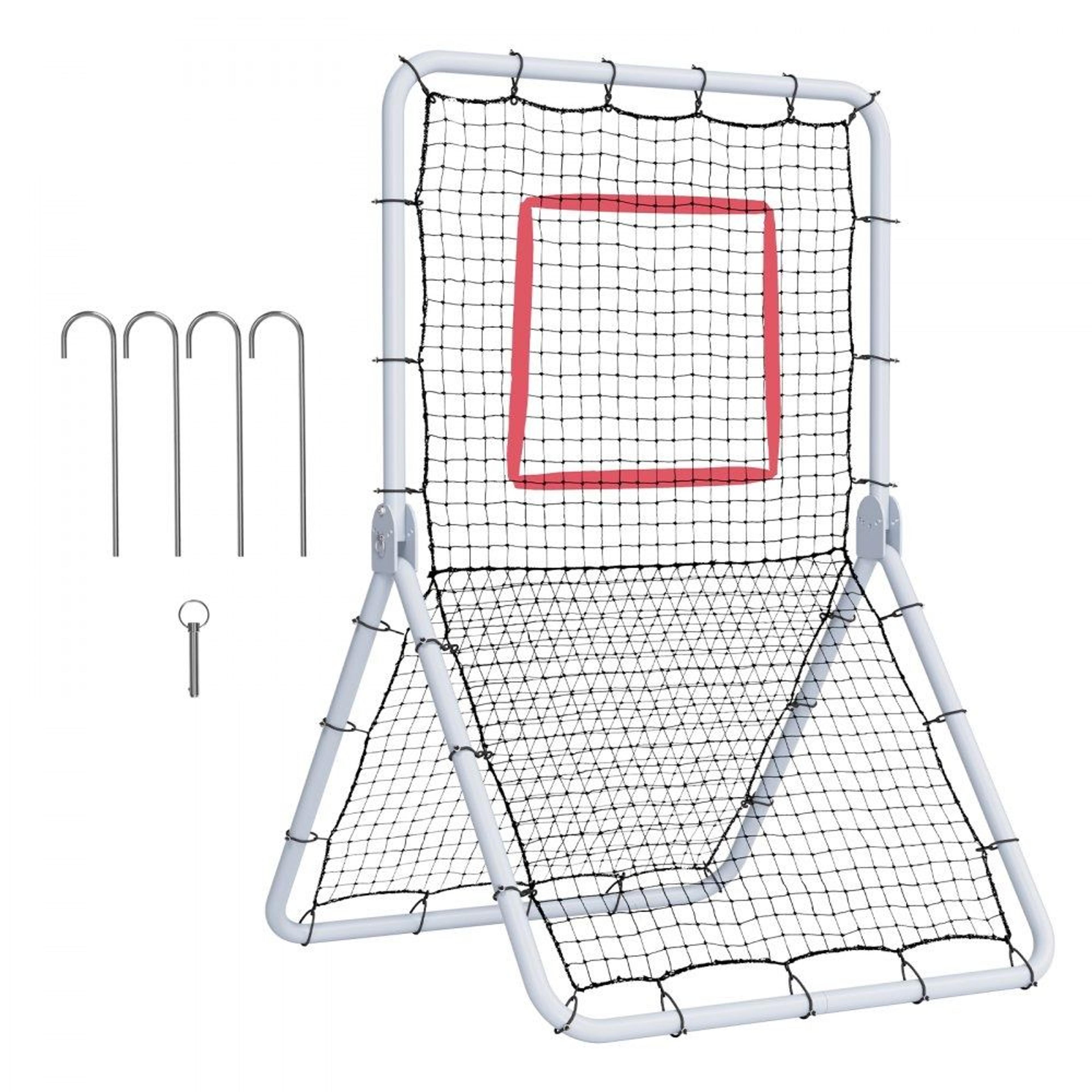 baseball softball rebounder net 3.5 x 6 ft adjustable pitch back fielding trainer