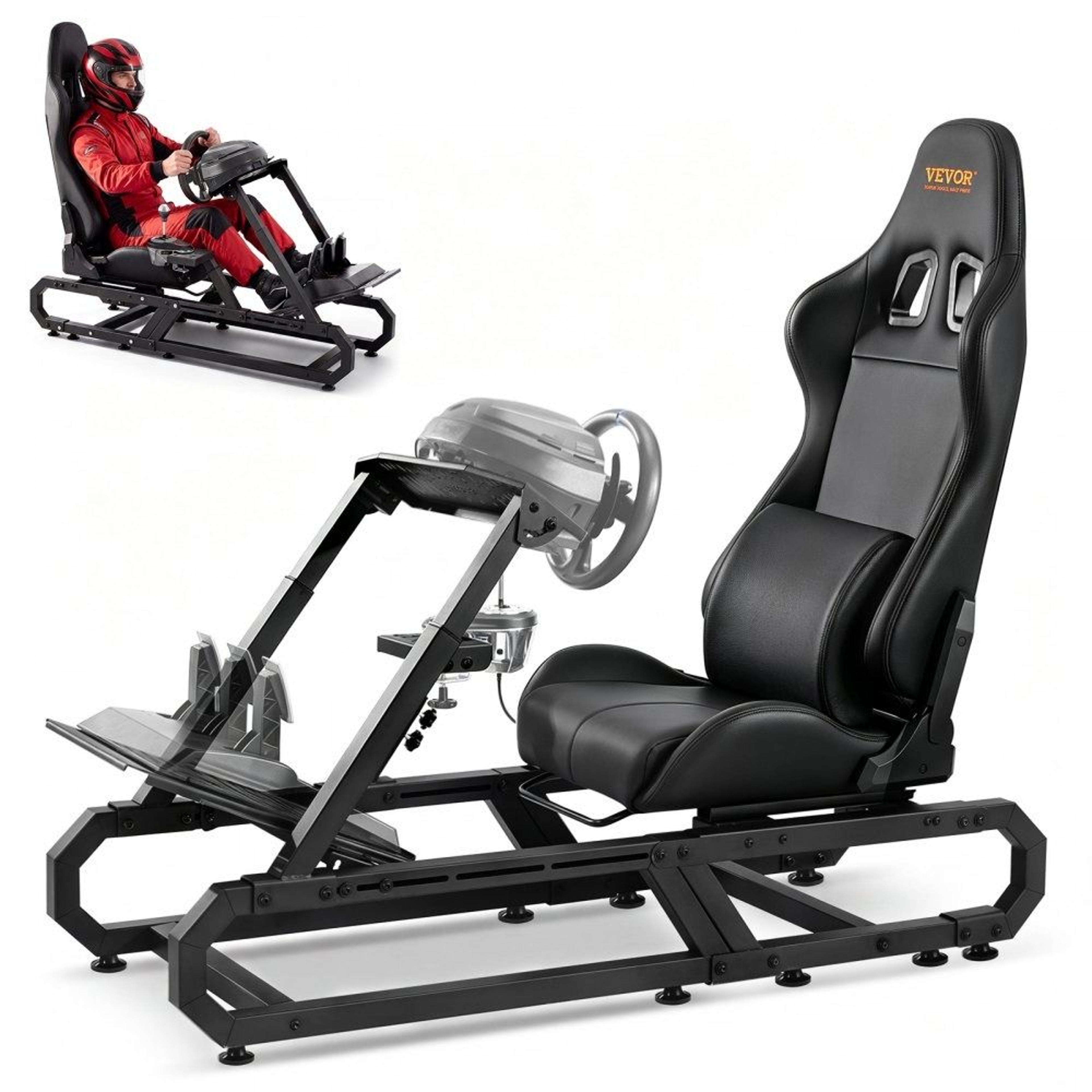heavy duty racing simulator cockpit adjustable racing wheel stand with seat