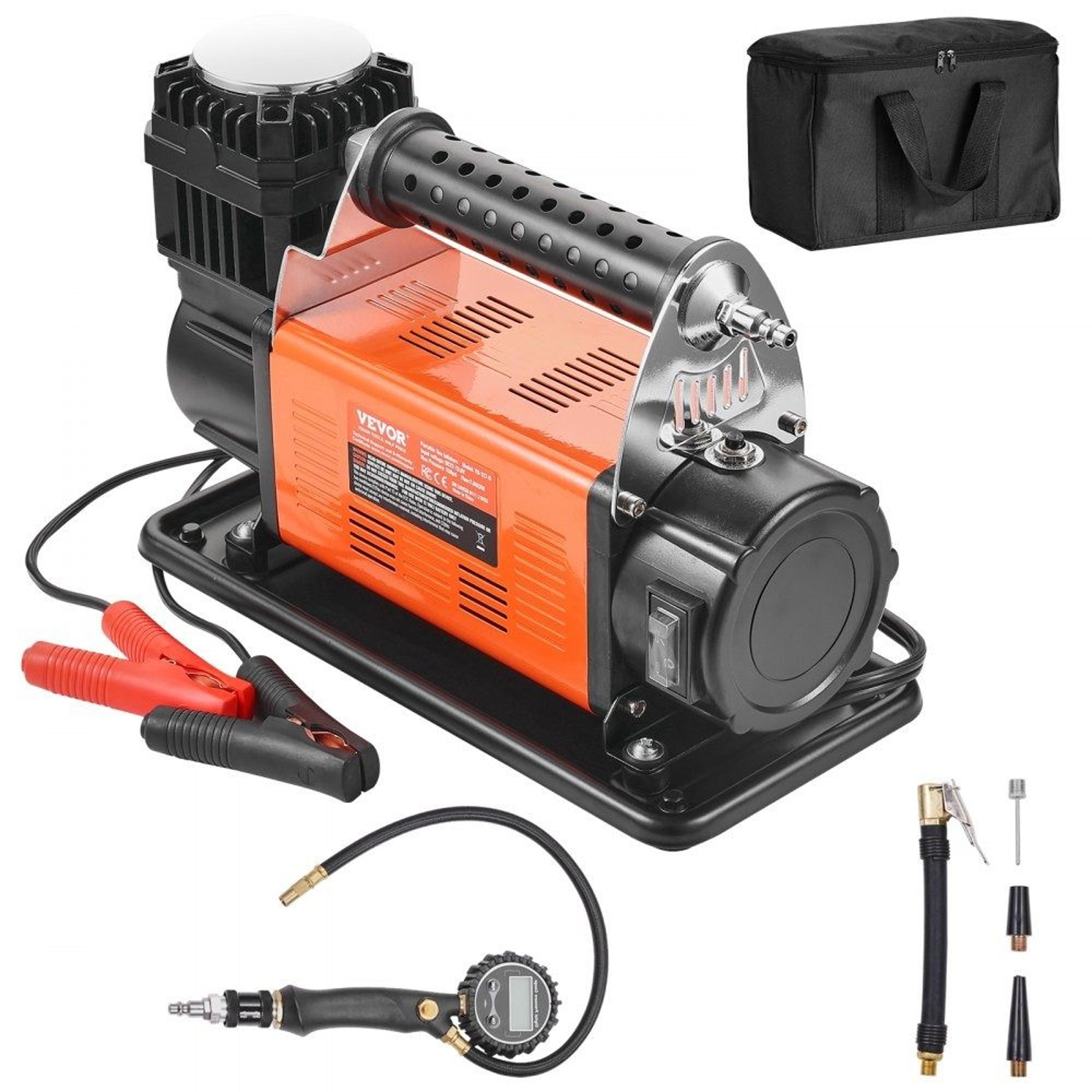 12v heavy duty air compressor 150 psi portable tire inflator with digital pressure gauge