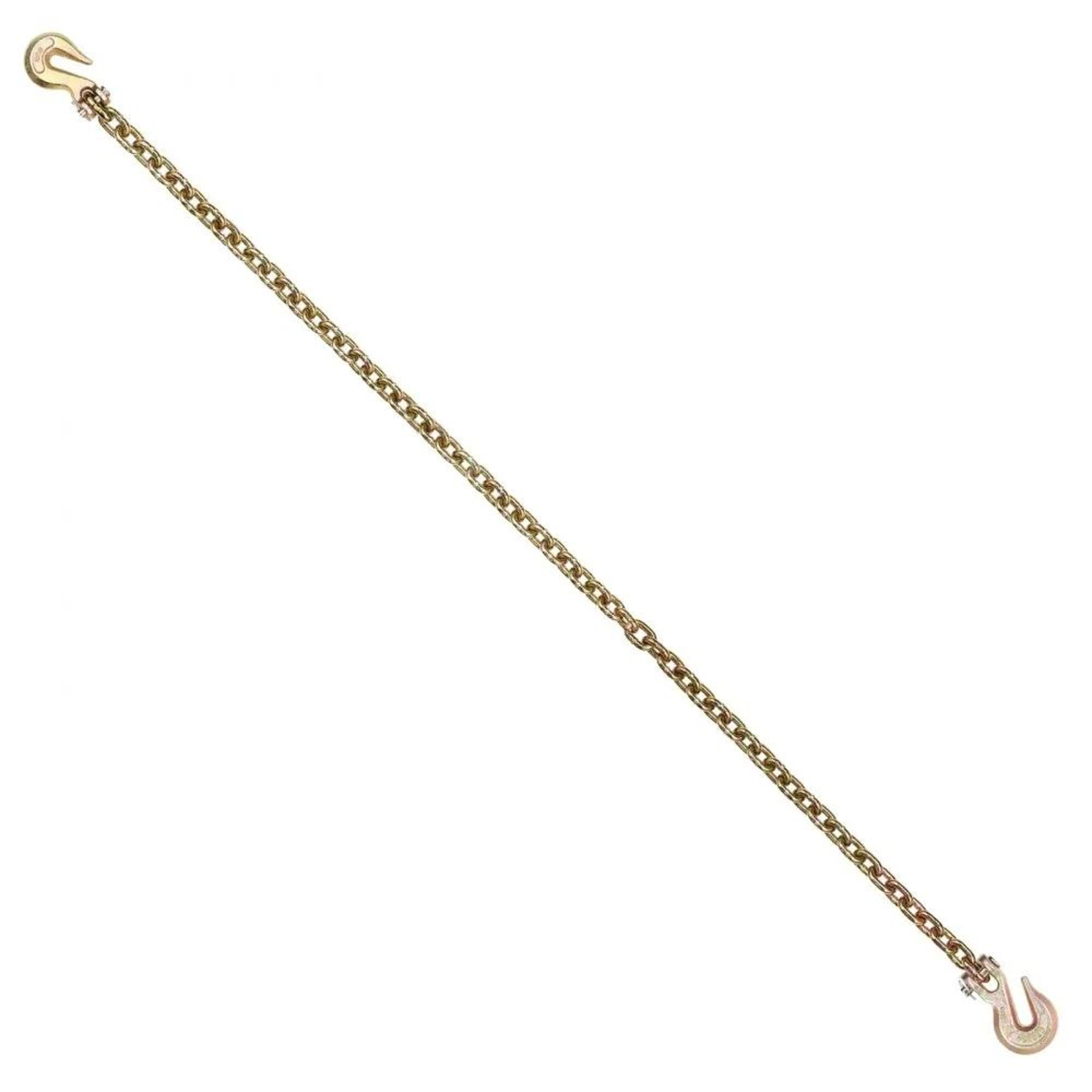 G80 Transport Binder Chain 142 Ft Heavy Duty Tow Chain With Clevis Grab Hooks 4900 Lb Capacity 7