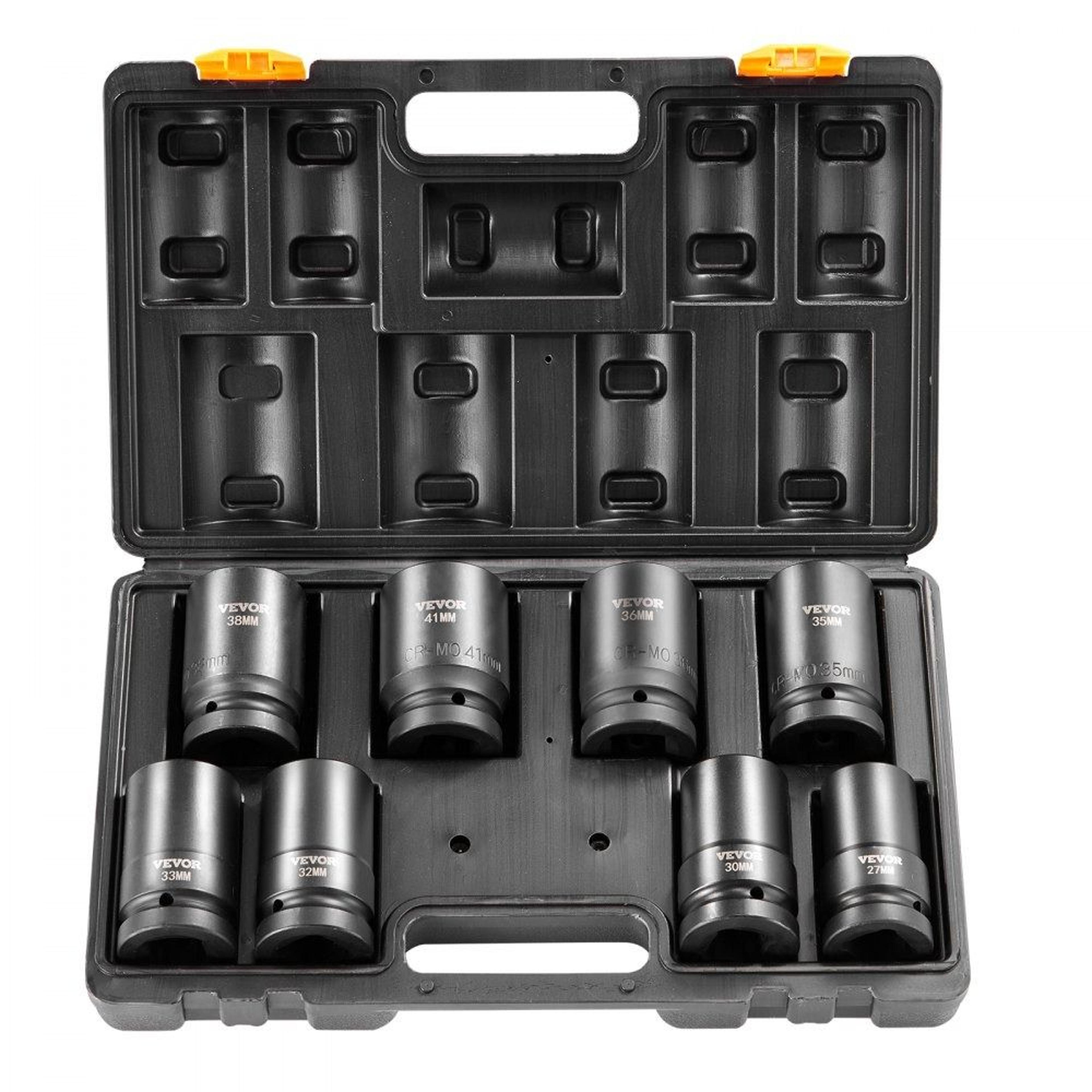 1 inch drive impact socket set 8 piece metric deep sockets 27 to 41mm cr mo steel