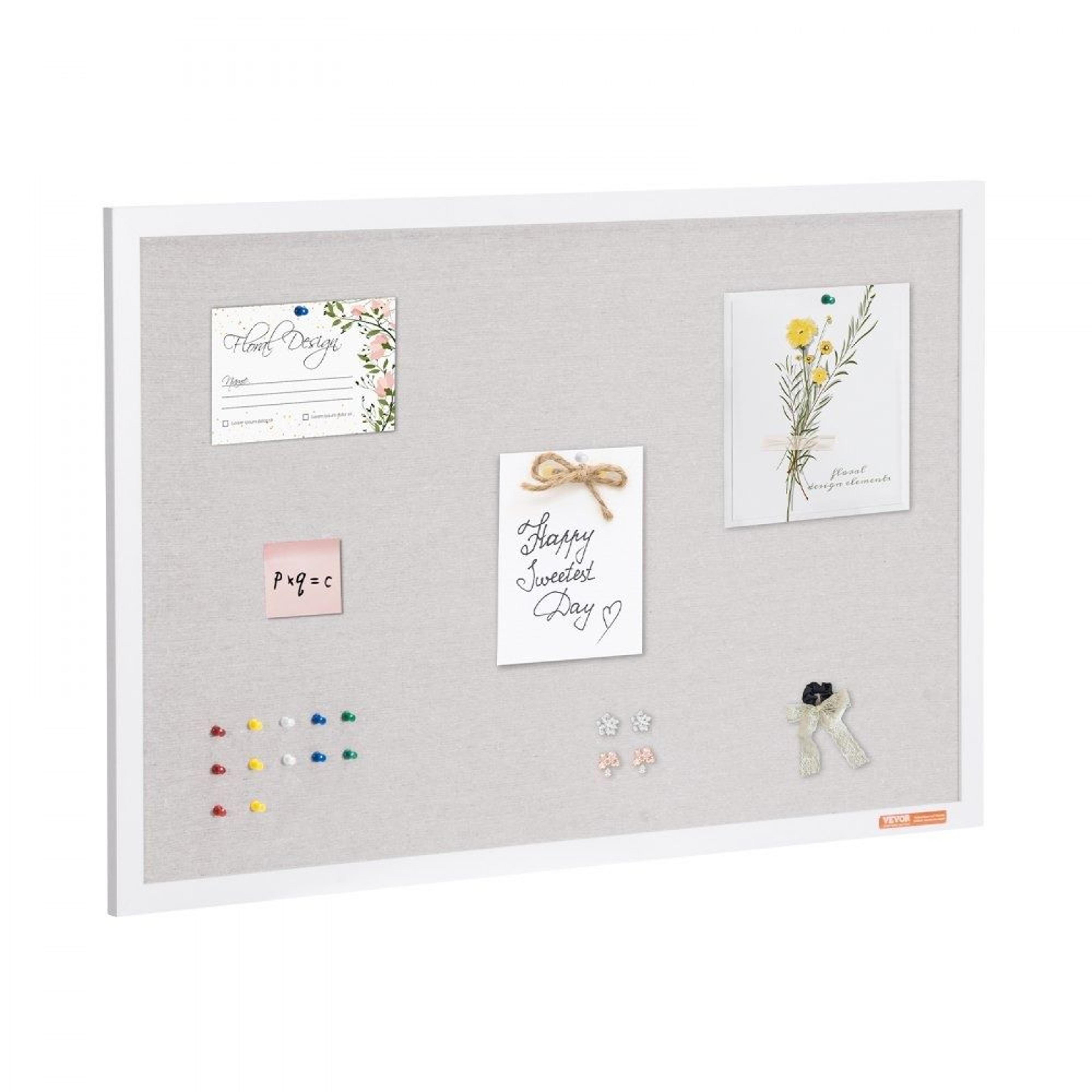 36 x 24 linen bulletin board wall mounted memo board with white mdf frame