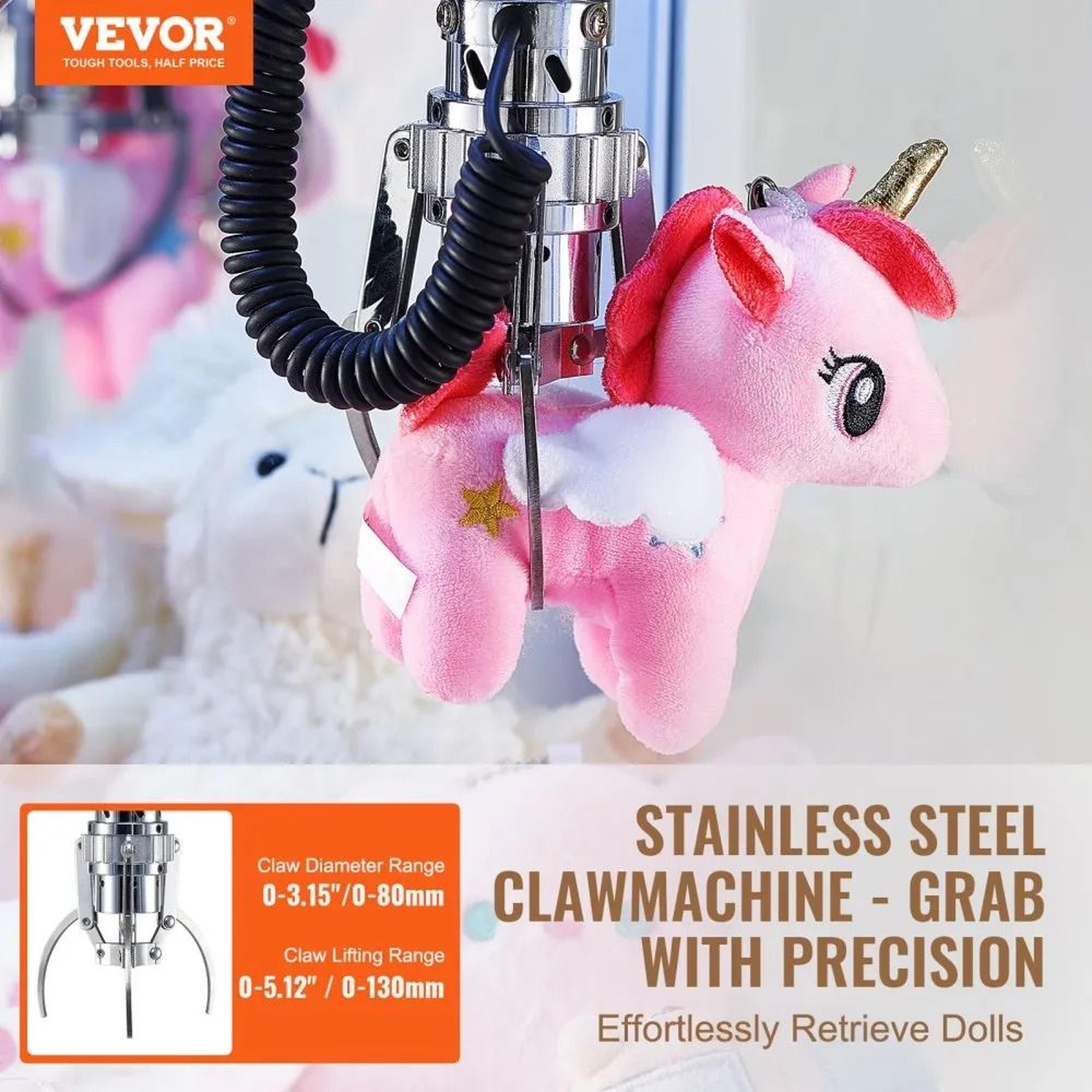 Commercial Claw Machine Arcade Prize Grabber With Lights Sound And Adjustable Steel Claw 3