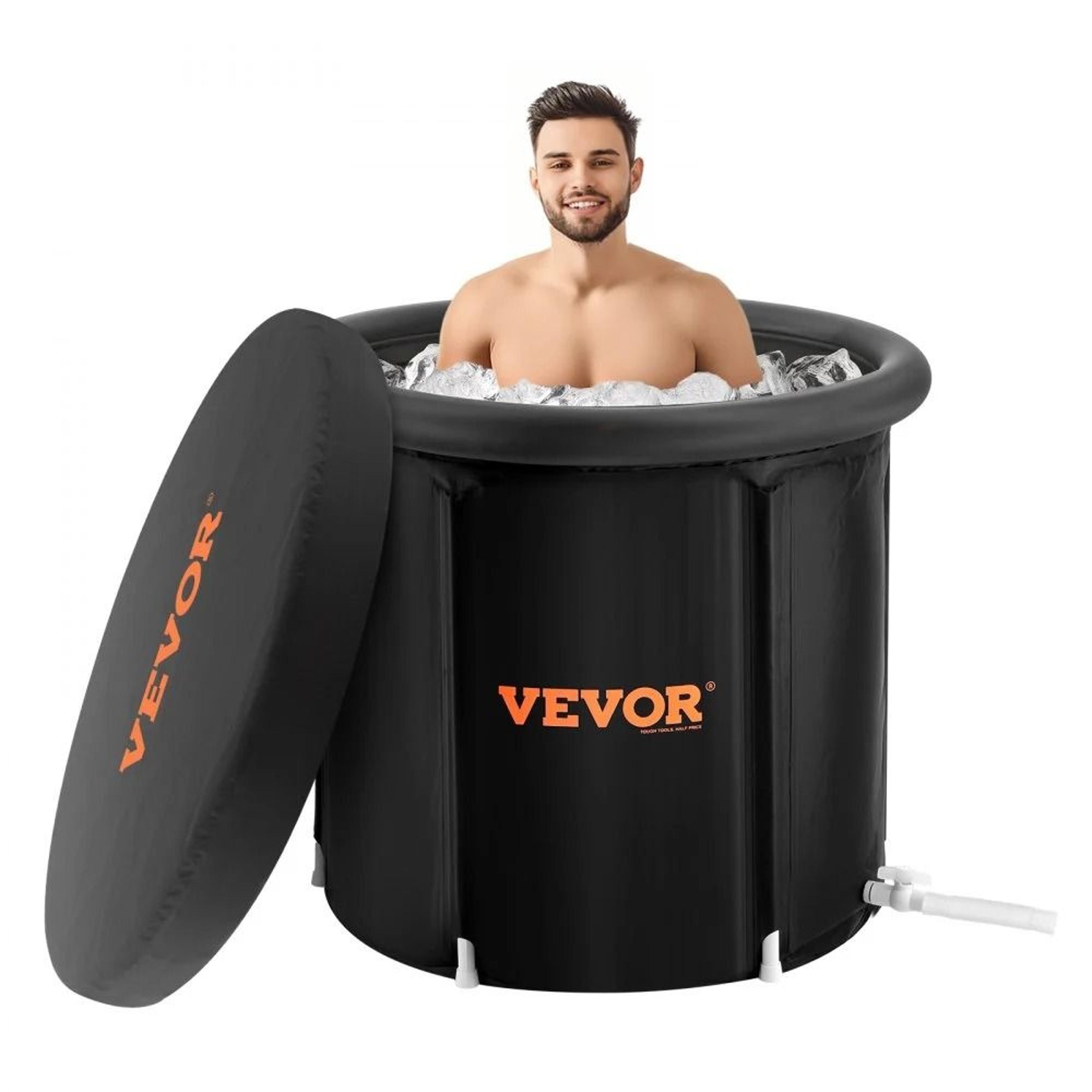 portable cold plunge ice bath tub 105 gallon recovery tub with cover