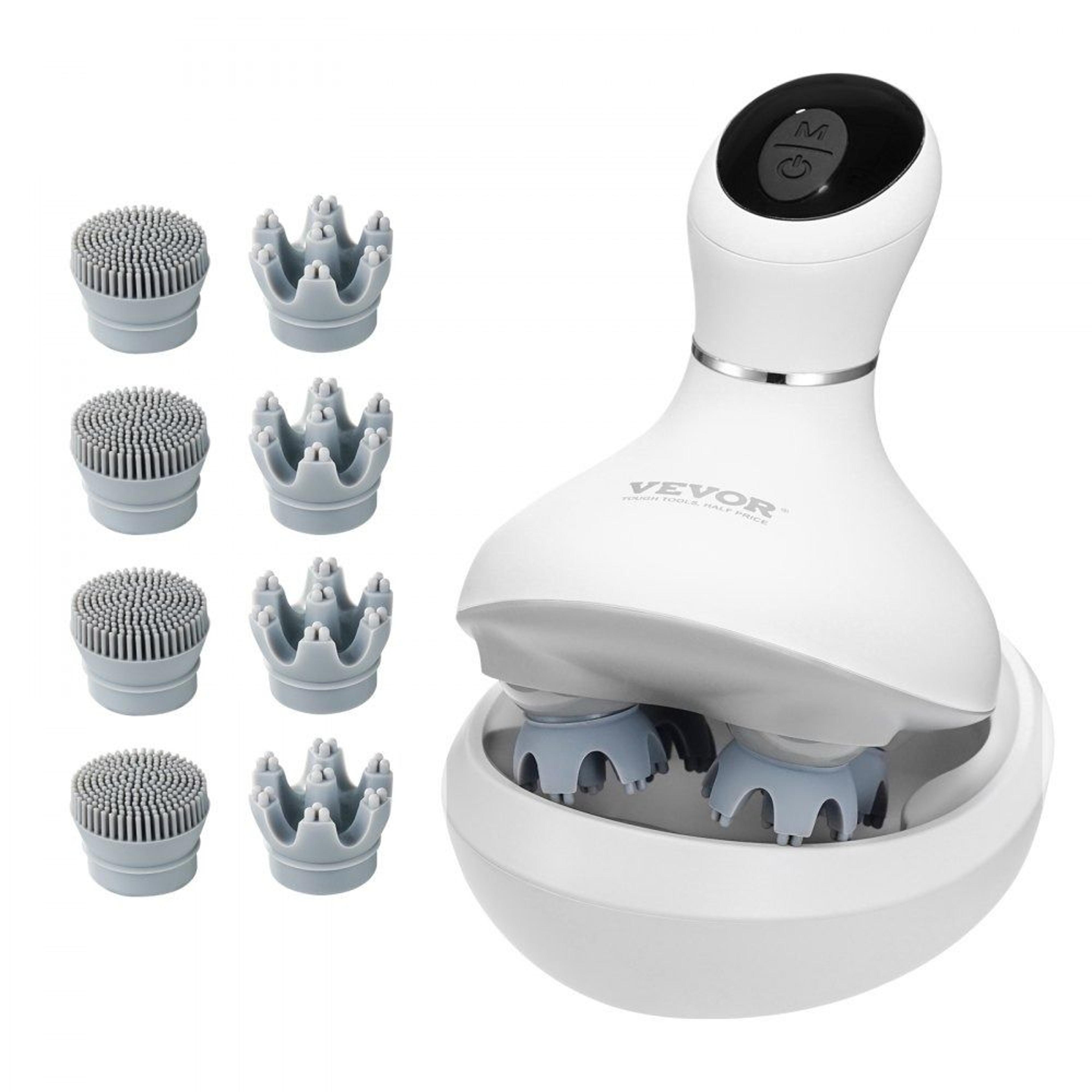rechargeable electric scalp massager with 6 modes and waterproof kneading heads