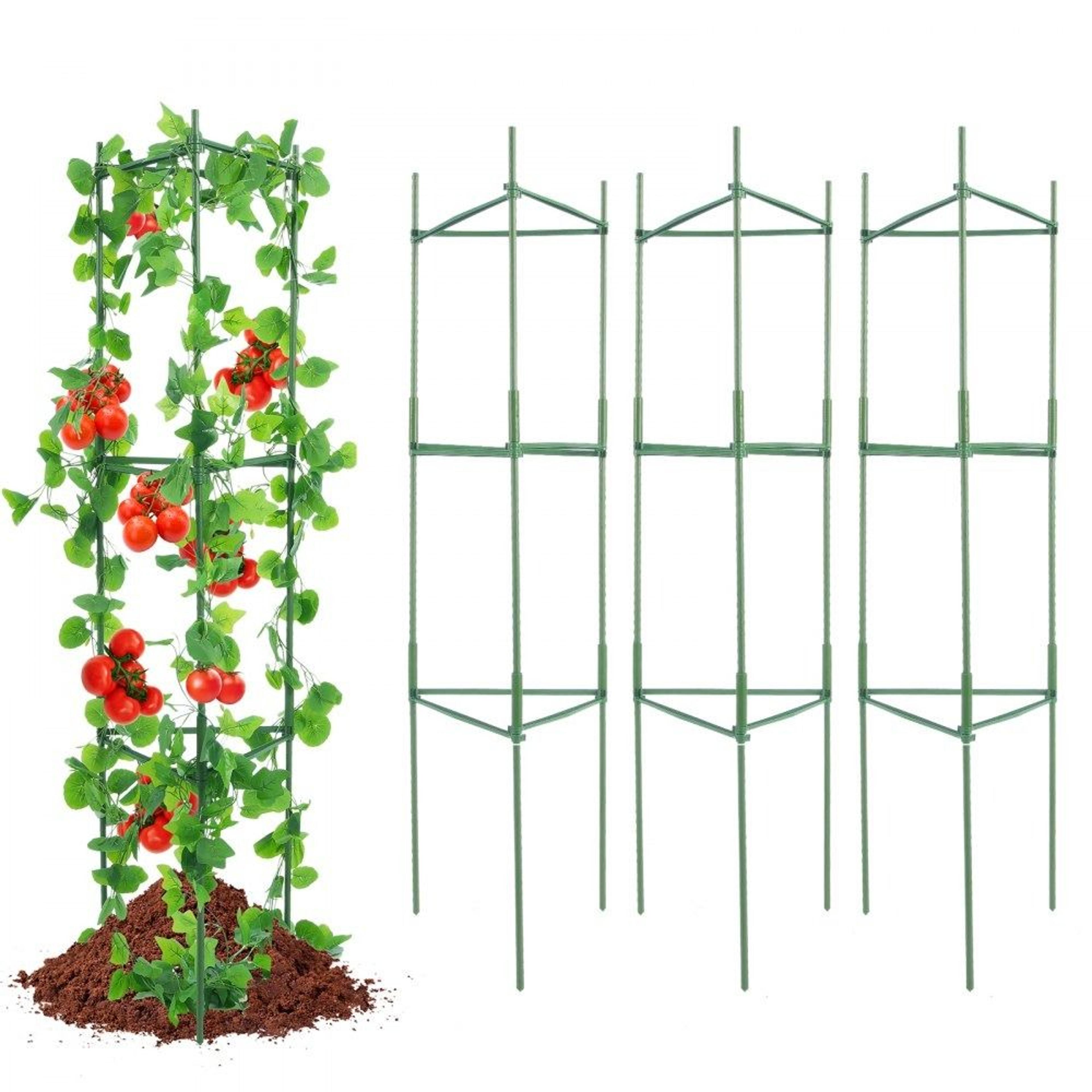 48 inch tomato cages for garden stackable plant support trellis 6 pack