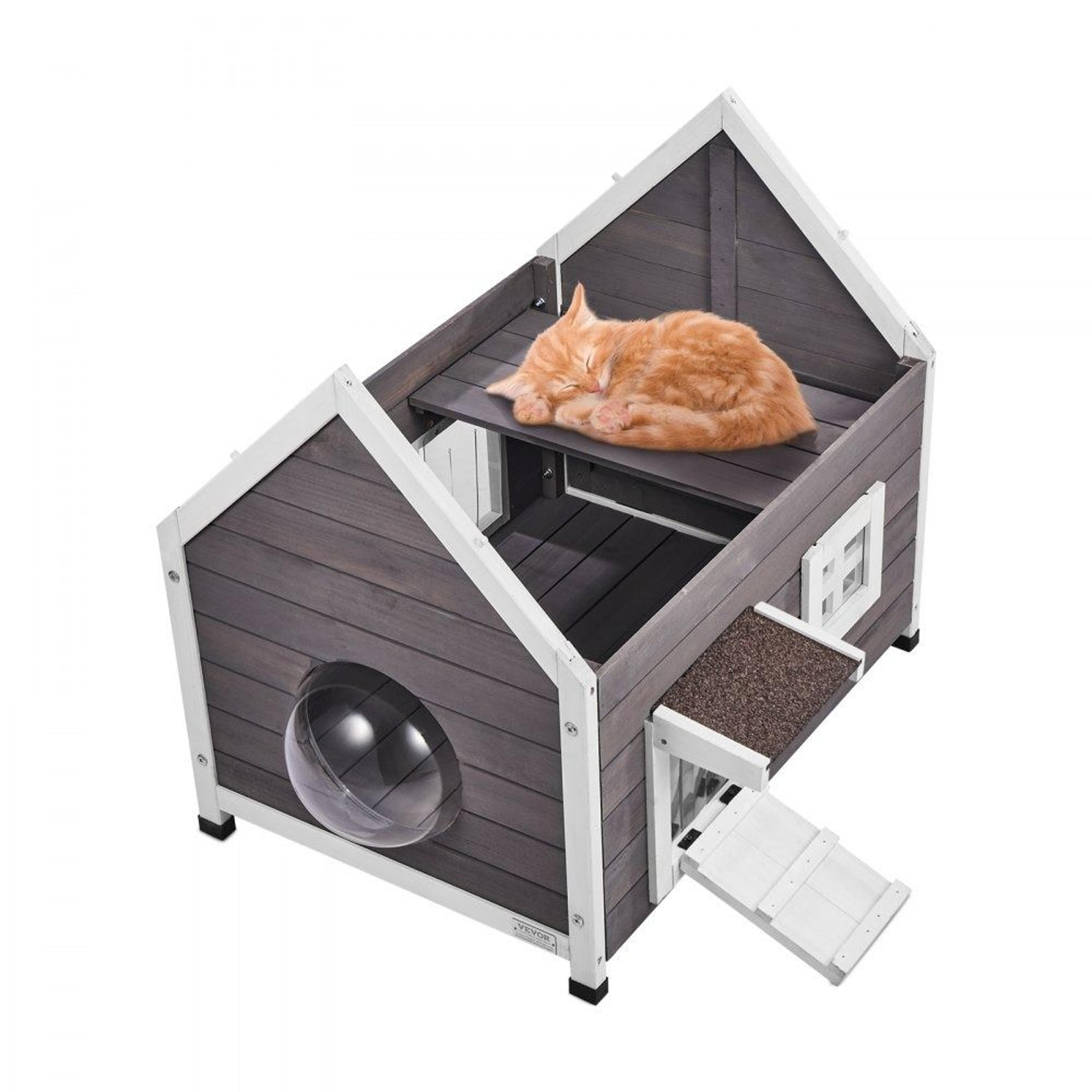 weatherproof outdoor cat house wooden feral cat shelter for multiple cats
