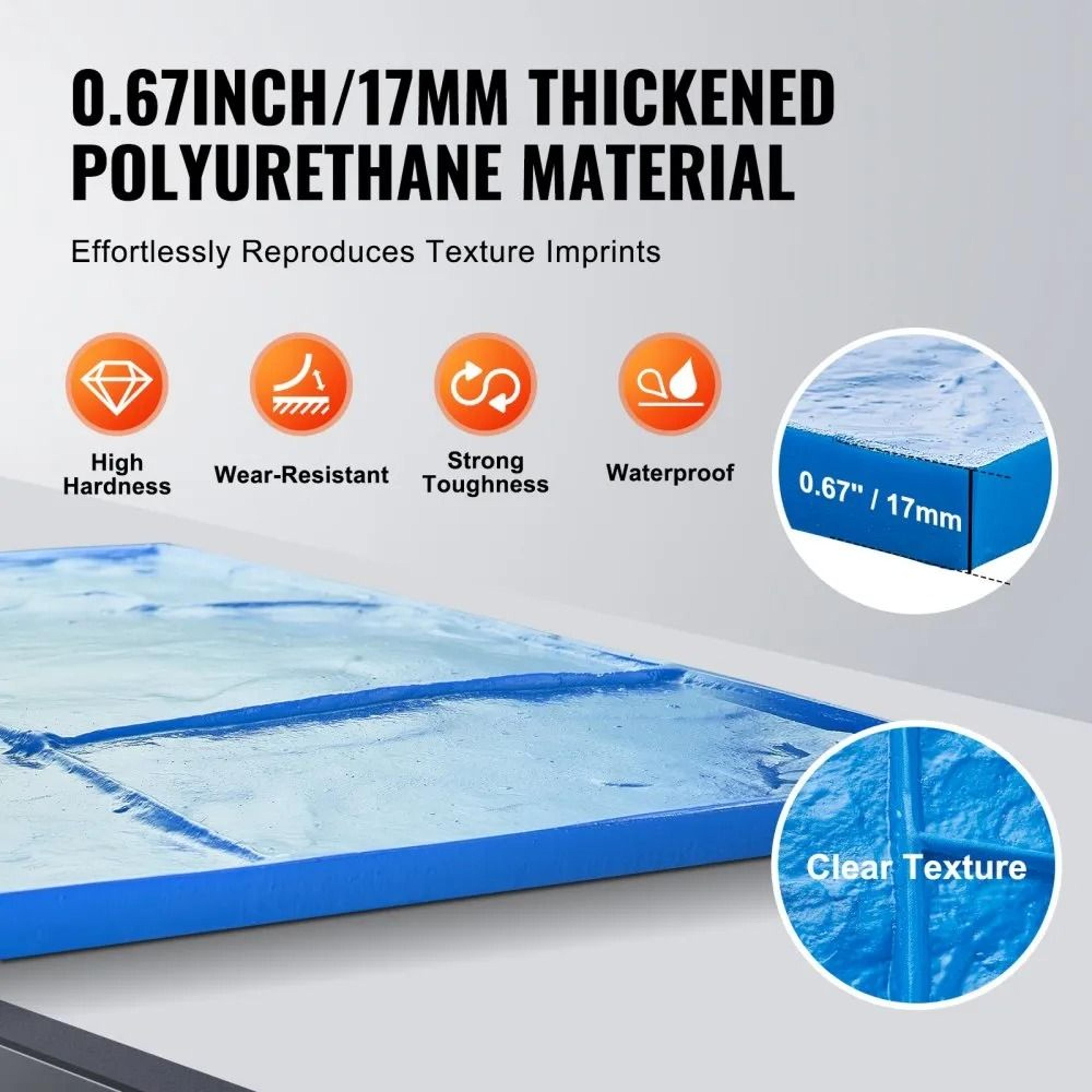 Concrete Stamp Mats 7 Piece Polyurethane Slate Texture Molds For Patios Floors And Driveways 1