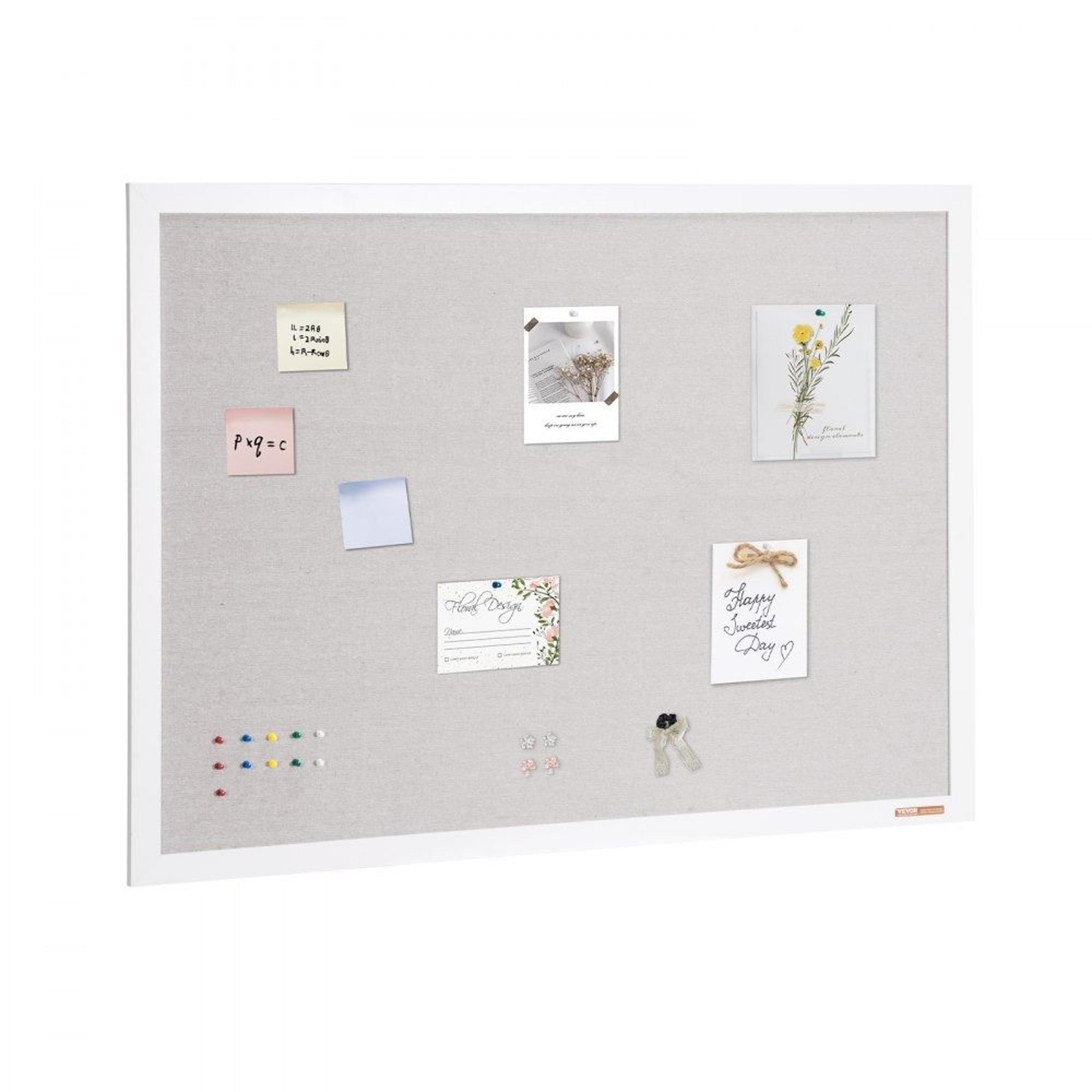 48 x 36 linen bulletin board wall mounted notice board for home office and classroom