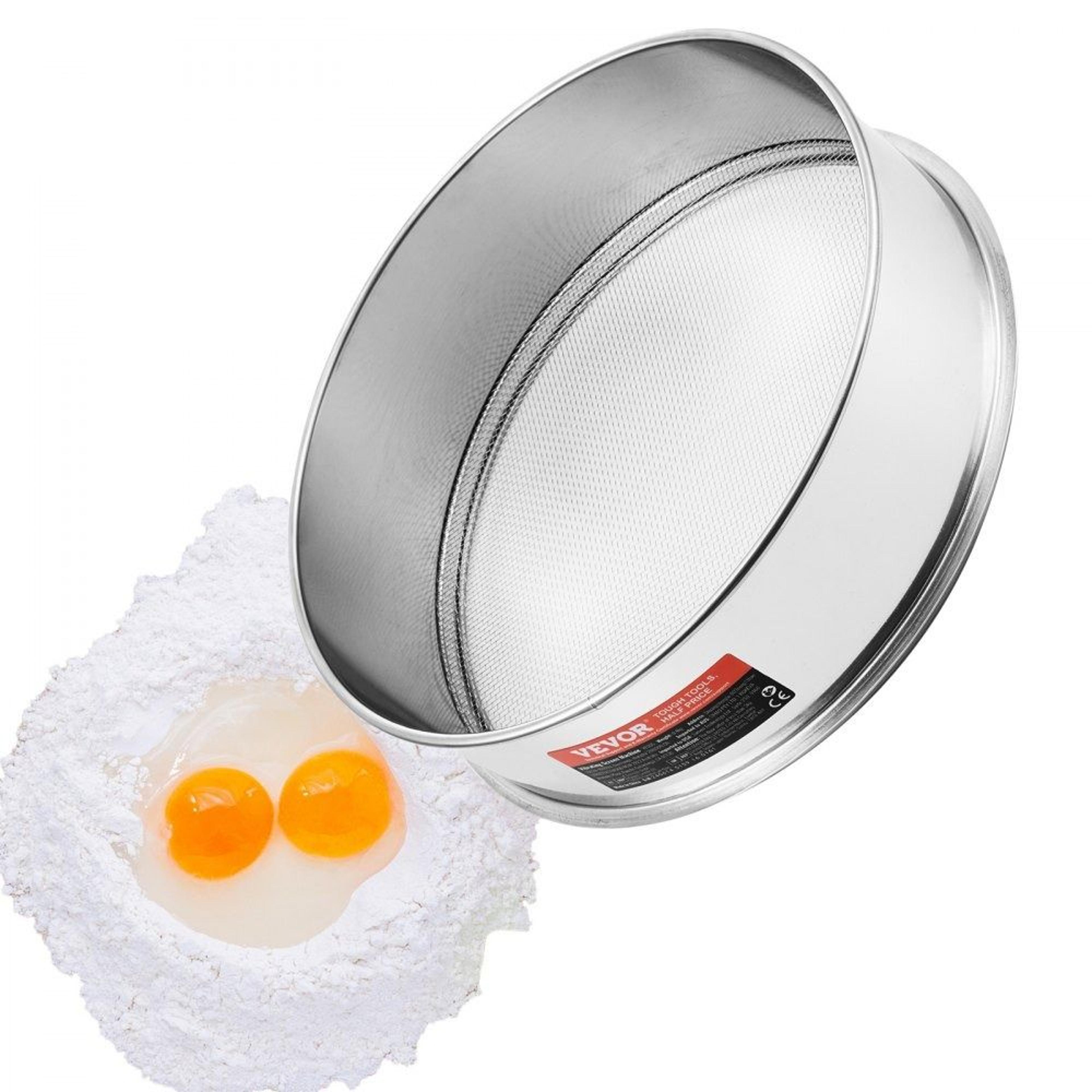 12 mesh stainless steel flour sifter fine mesh baking sieve for flour sugar rice and spices