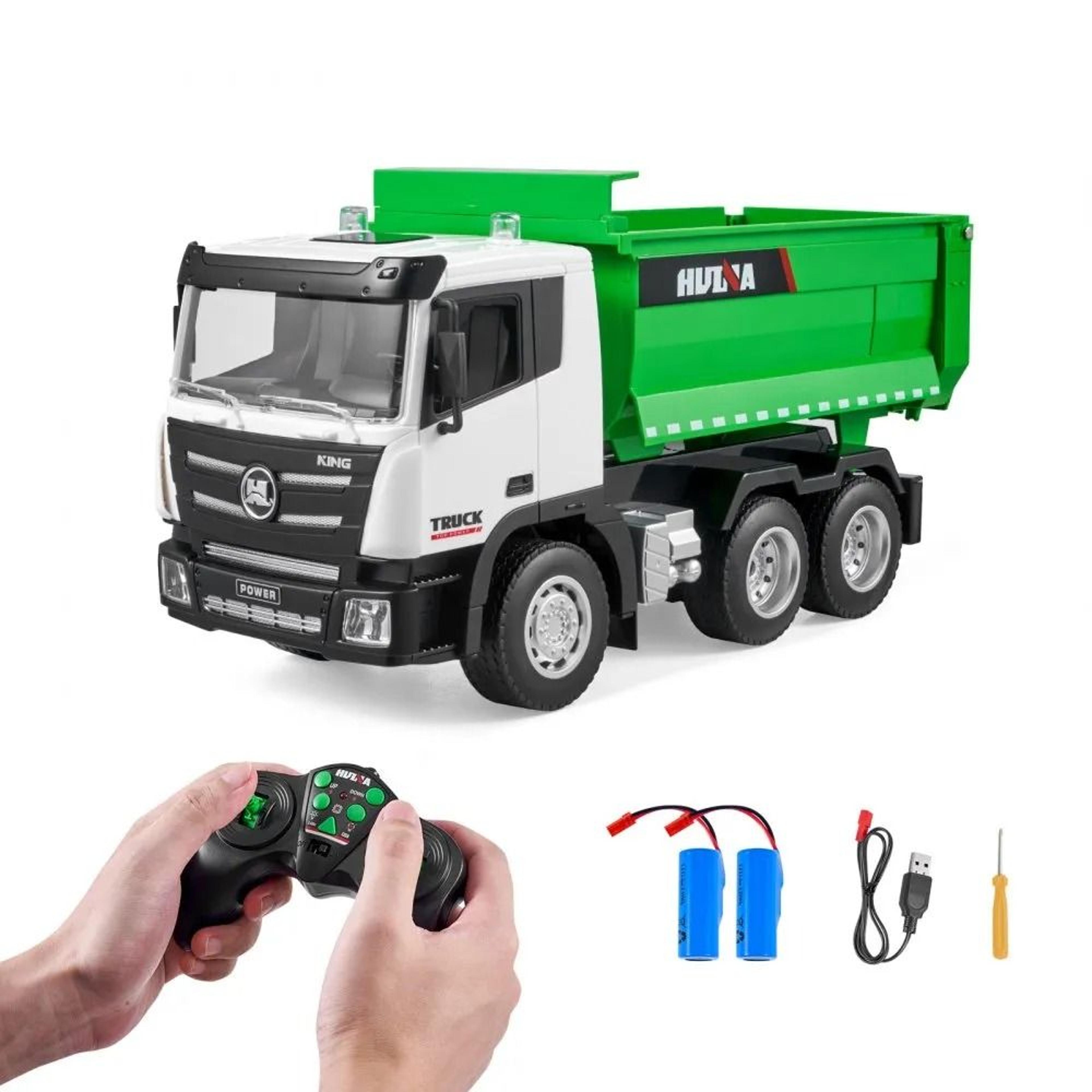 9 channel remote control dump truck with 4wd and rechargeable batteries
