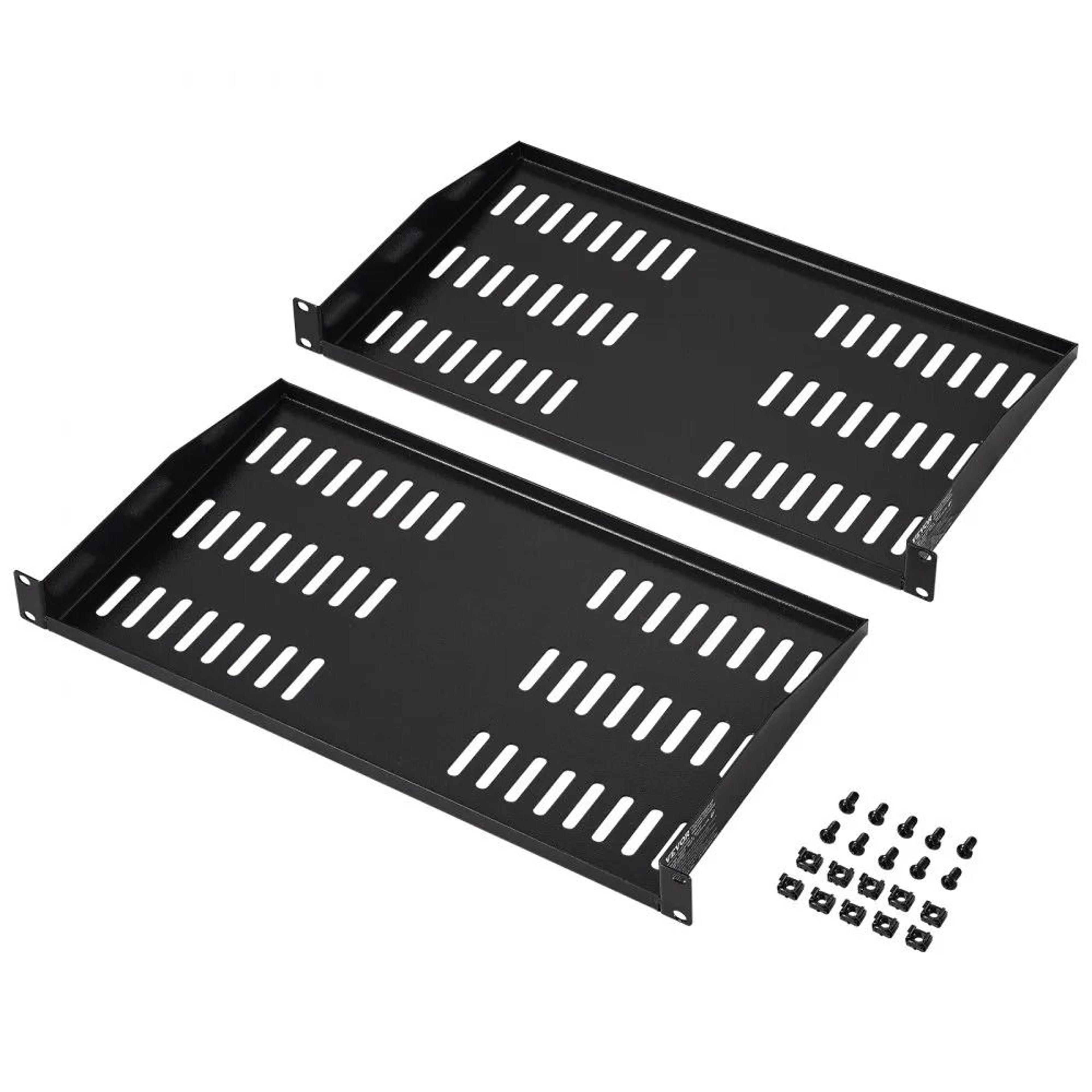 heavy duty 1u server rack shelf 10 inch vented network rack shelf 2 pack