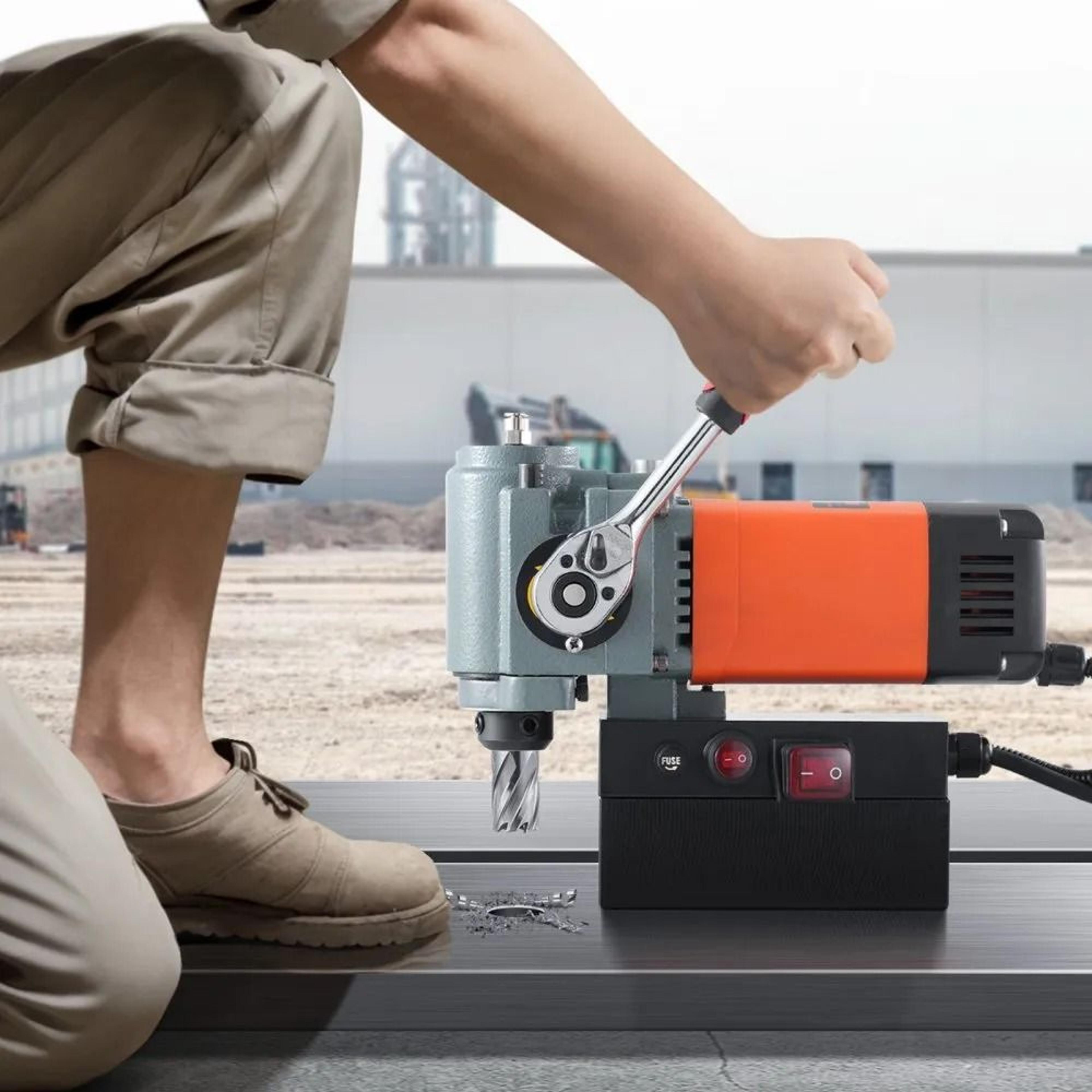 Low Profile Magnetic Drill Press 1300W Portable Mag Drill For Metalwork 6
