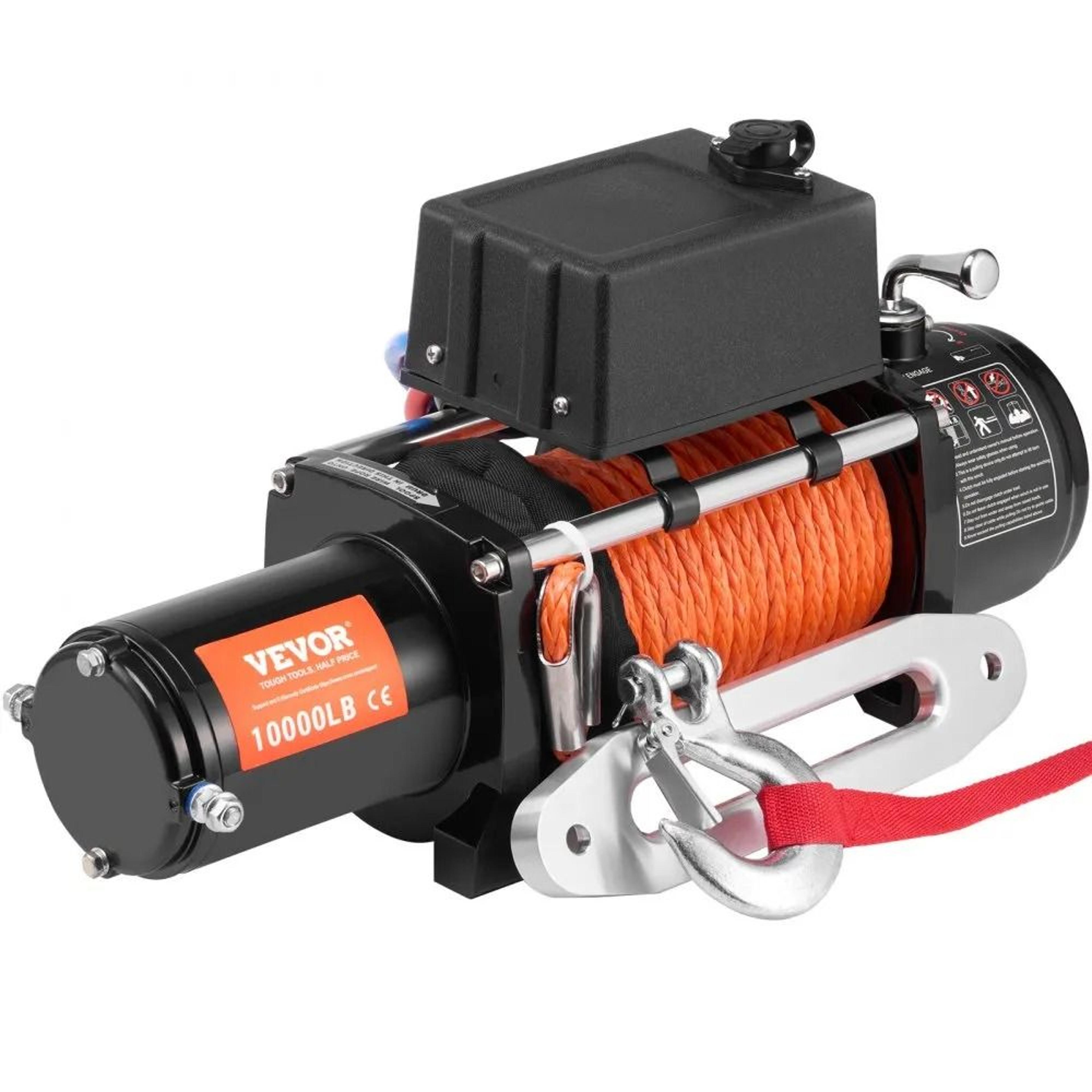 10000 lb electric winch 12v dc truck winch with synthetic rope wireless remote and wired control