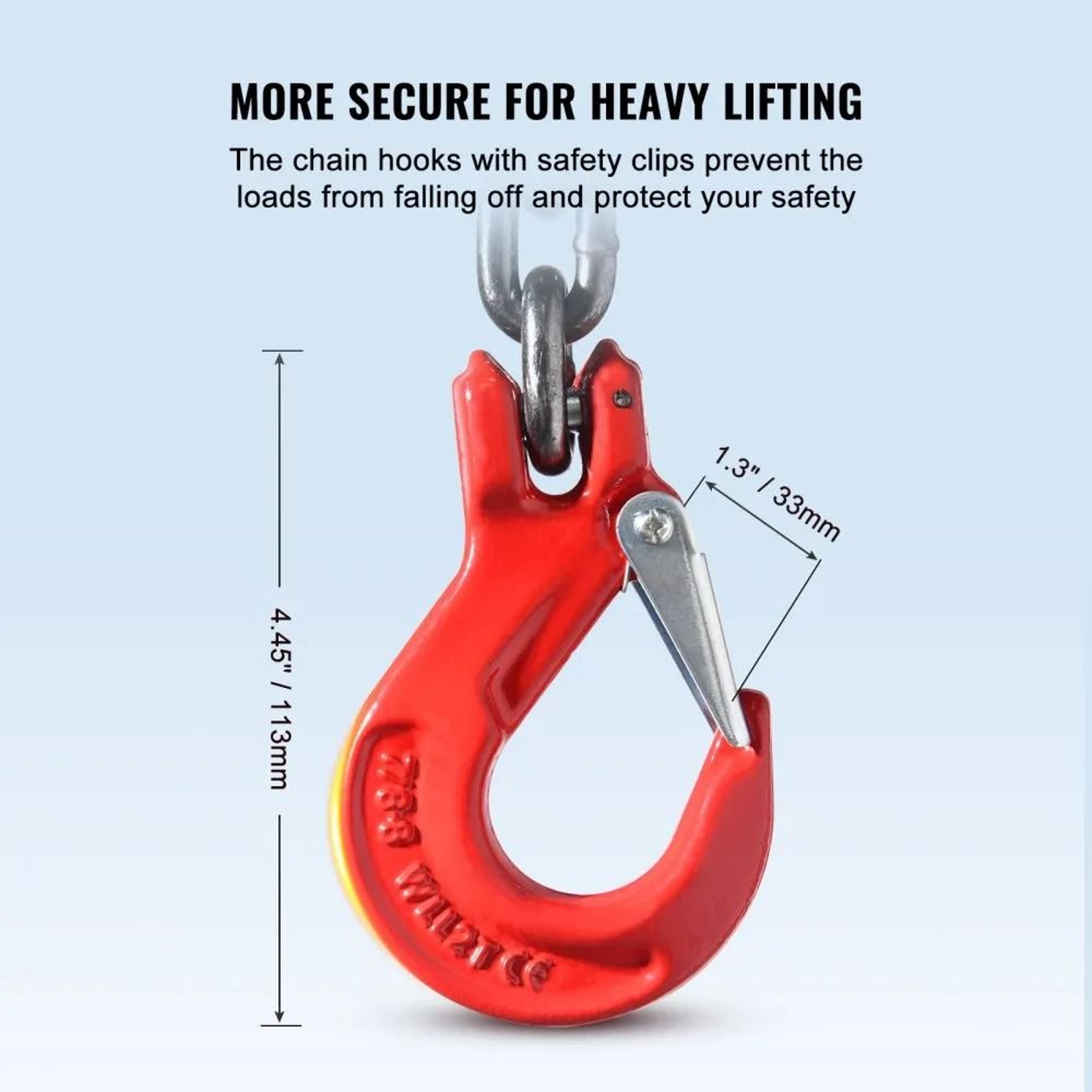 G80 Chain Sling 6 Ft Lifting Chain With Hooks And Adjusters 6600 Lbs Capacity 5
