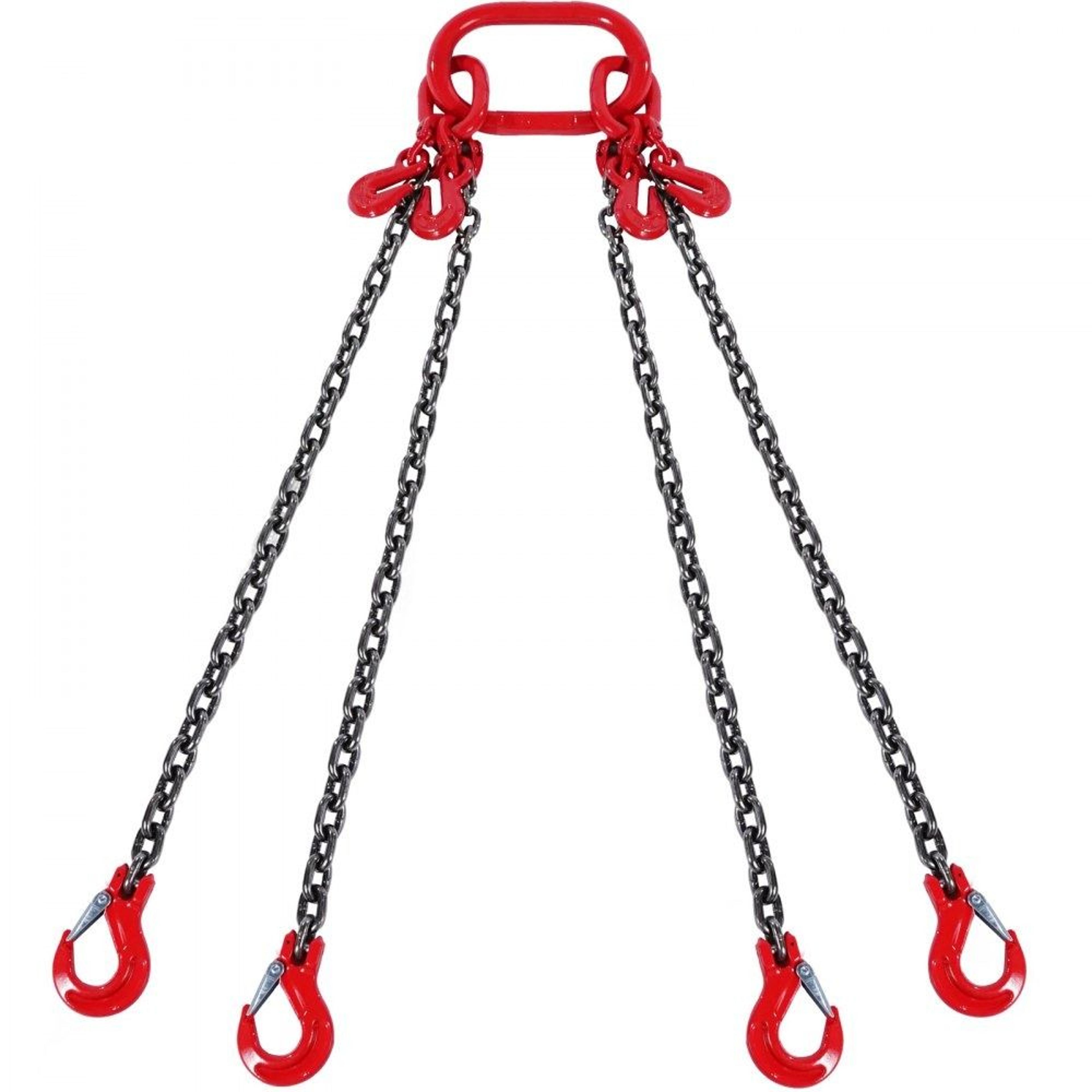 g80 chain sling 1/4 inch 5 ft lifting chain with 4 leg hooks and adjusters