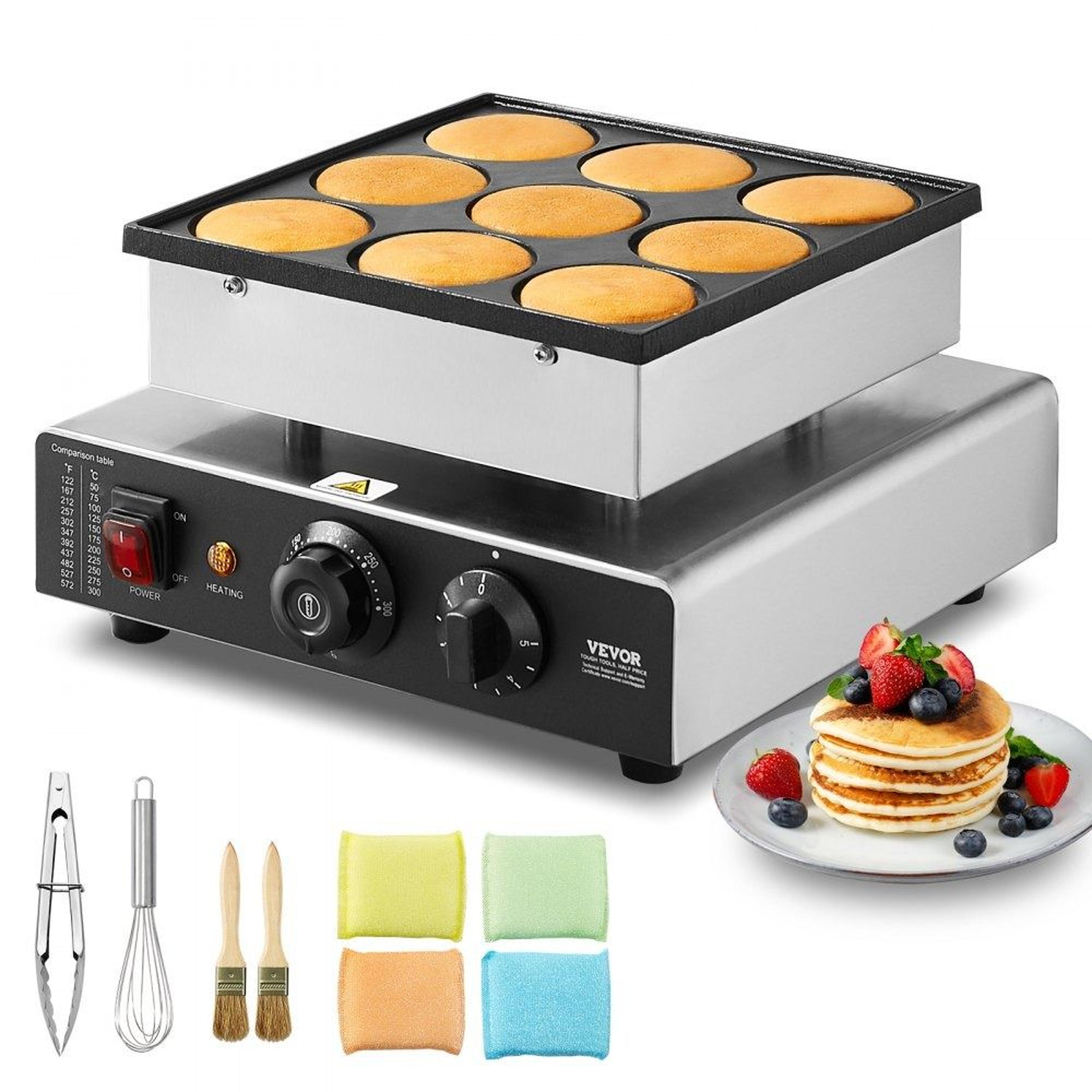 dutch pancake maker 9pcs stainless steel dorayaki baker with adjustable temperature control