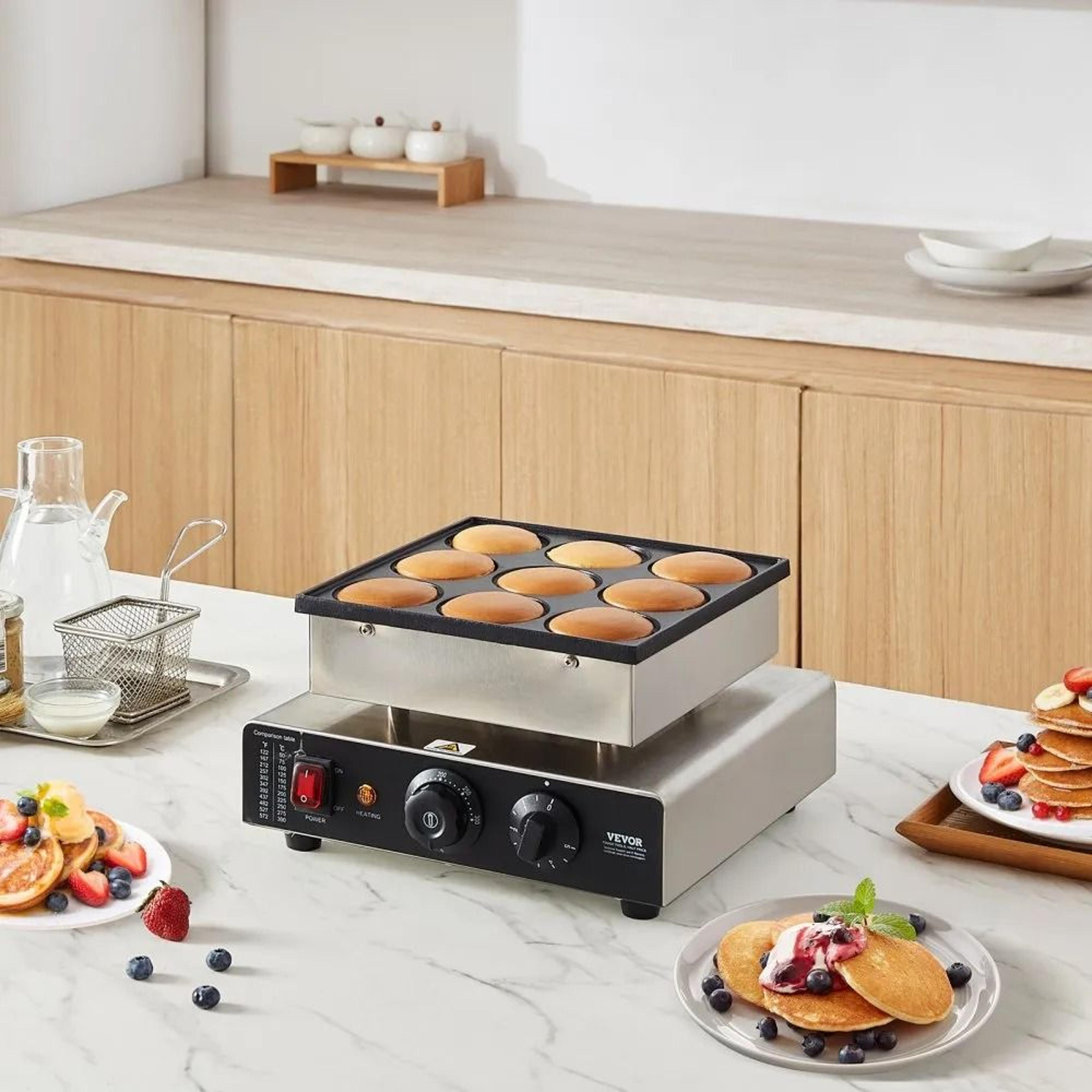 Dutch Pancake Maker 9PCS Stainless Steel Dorayaki Baker With Adjustable Temperature Control 6
